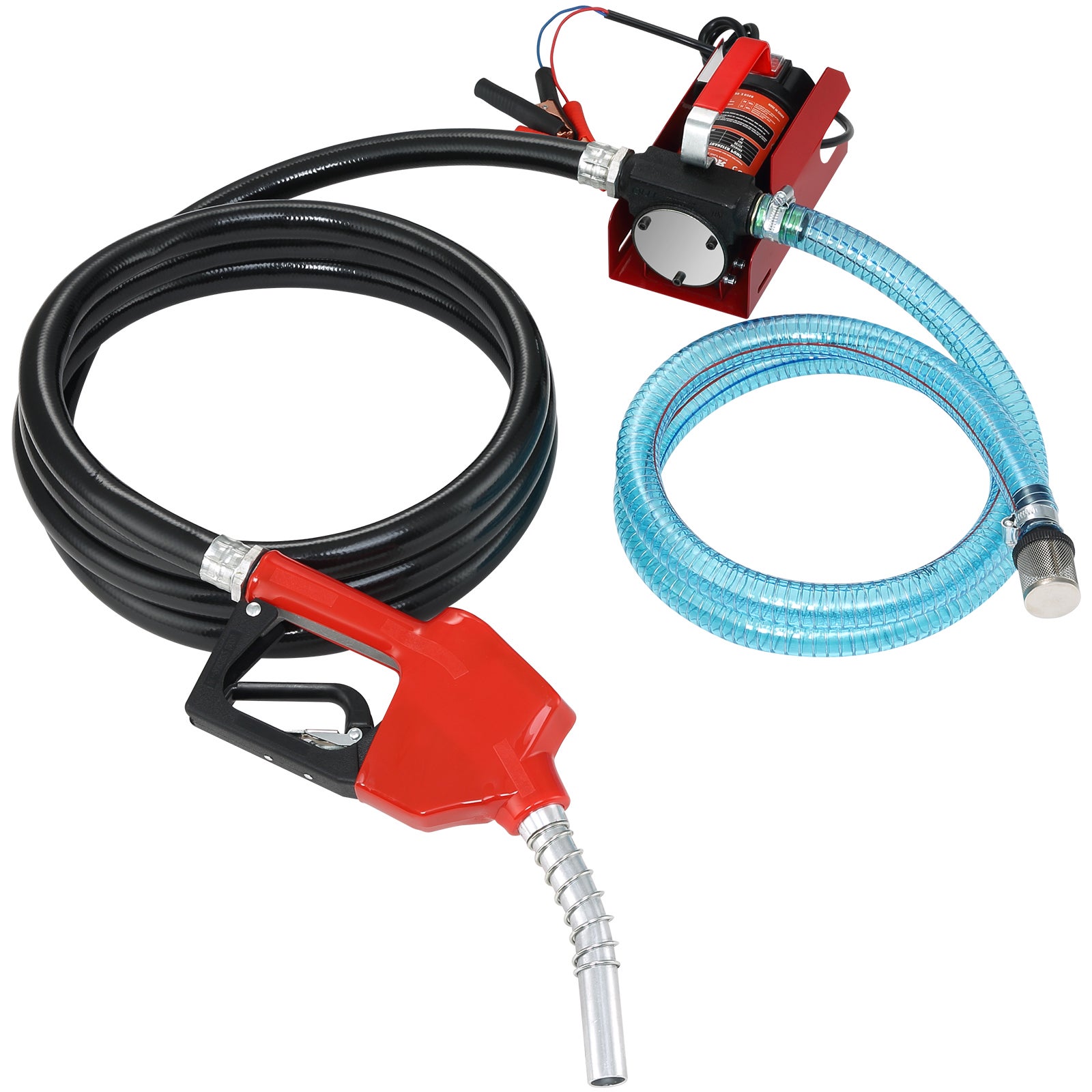 Pompe transfert carburant,SucceBuy kit pompe d'extraction diesel électrique portable 12 V CC 10 GPM avec buse d'arrêt automatique,tuyau distribution - 2
