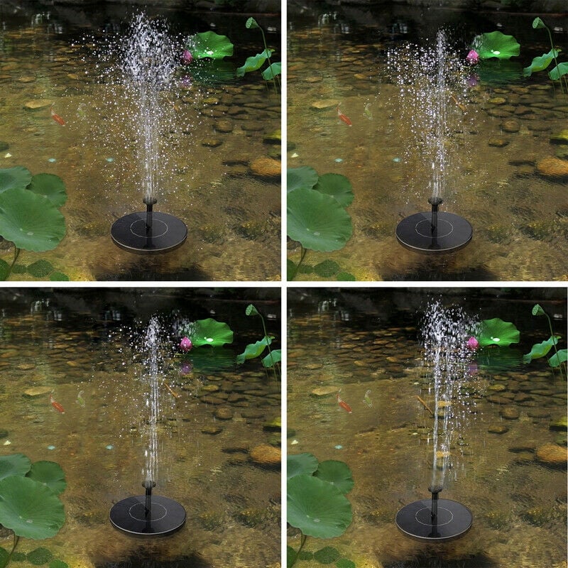 fontaine solaire, Fontaine solaire flottante bain oiseaux, noire, 16 cm, 6 arroseurs – pour bassin, piscine extérieure - 8