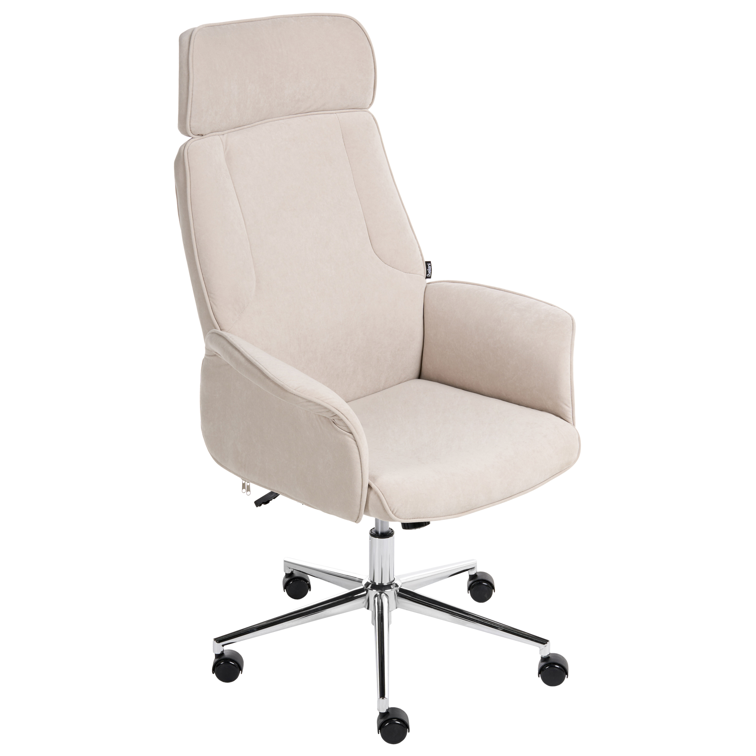 Beliani Silla De Oficina Pilot Terciopelo Beige/Claro , Leroy Merlin