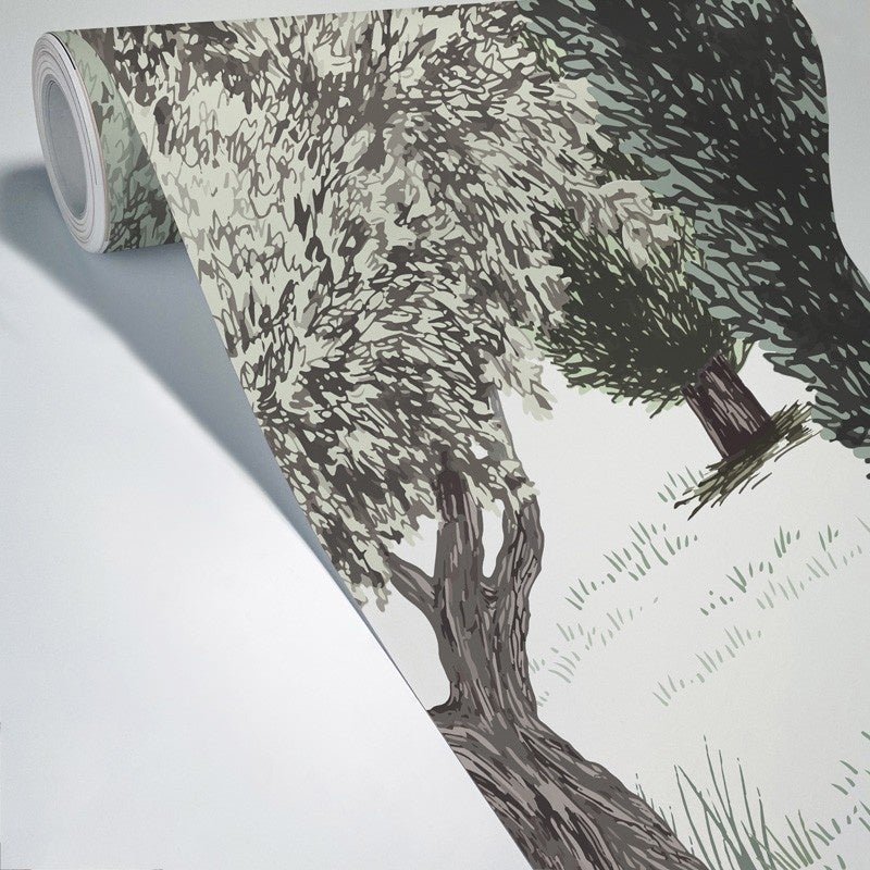 Papier peint panoramique - Tivoli - Vert - intissé : 150g/m² - 7 lés : 336x270cm - 5