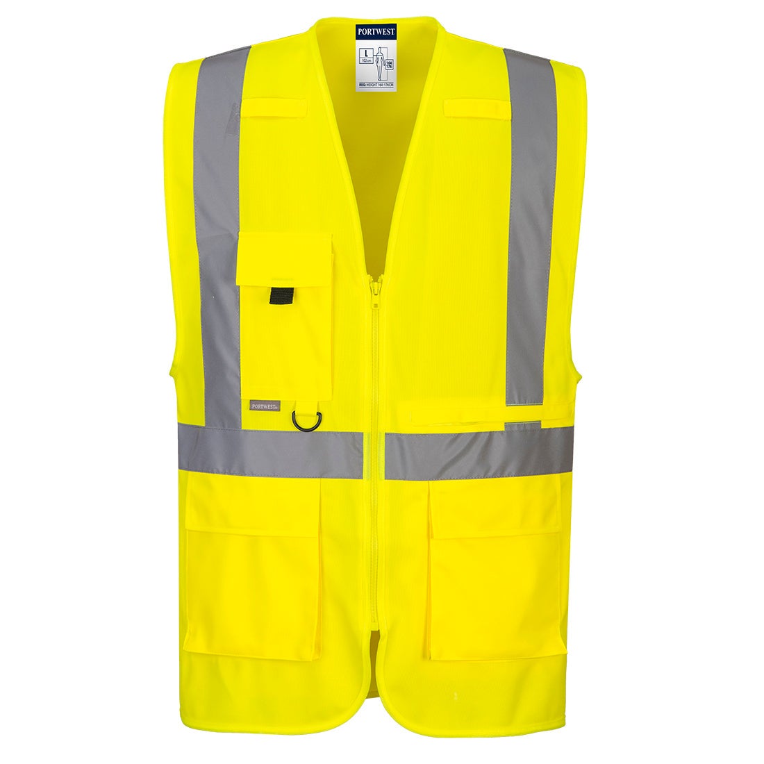 Portwest - Gilet de sécurité sans manches Executive avec poche pour tablette haute visibilité classe 2 - Jaune - S - 2
