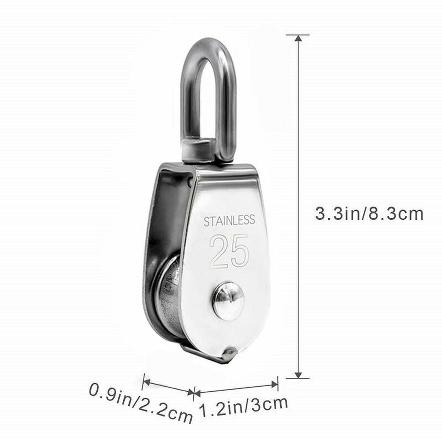 Poulie de Levage, Poulie Simple en Acier Inoxydable 304 Poulie Simple M25 Charge 150kg, Lot de 2 - 5