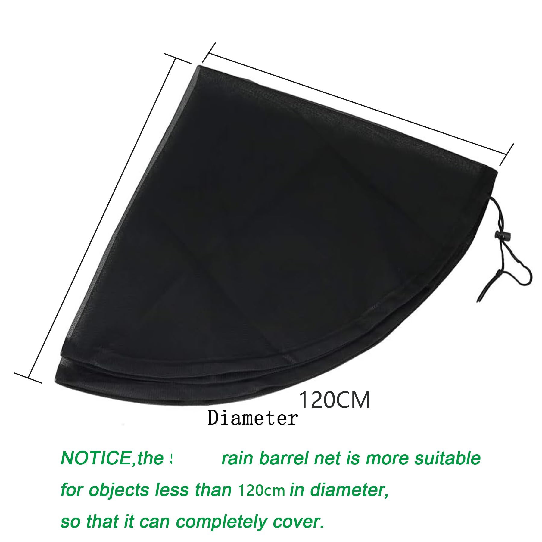 Lot de 2 filets réglables pour baril de pluie, housse de 120 cm avec cordon de serrage, anti-feuilles et anti-moustiques. - 2