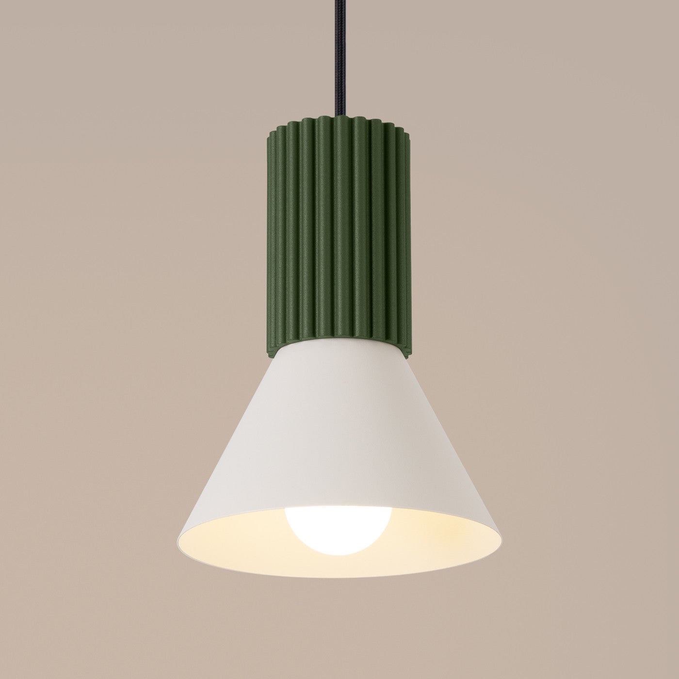 Lampa sufitowa ryflowana ESTRIA zielono-beżowa 1xE14x15W metal wym:120x14x14cm IP20 Sollux Lighting - 5