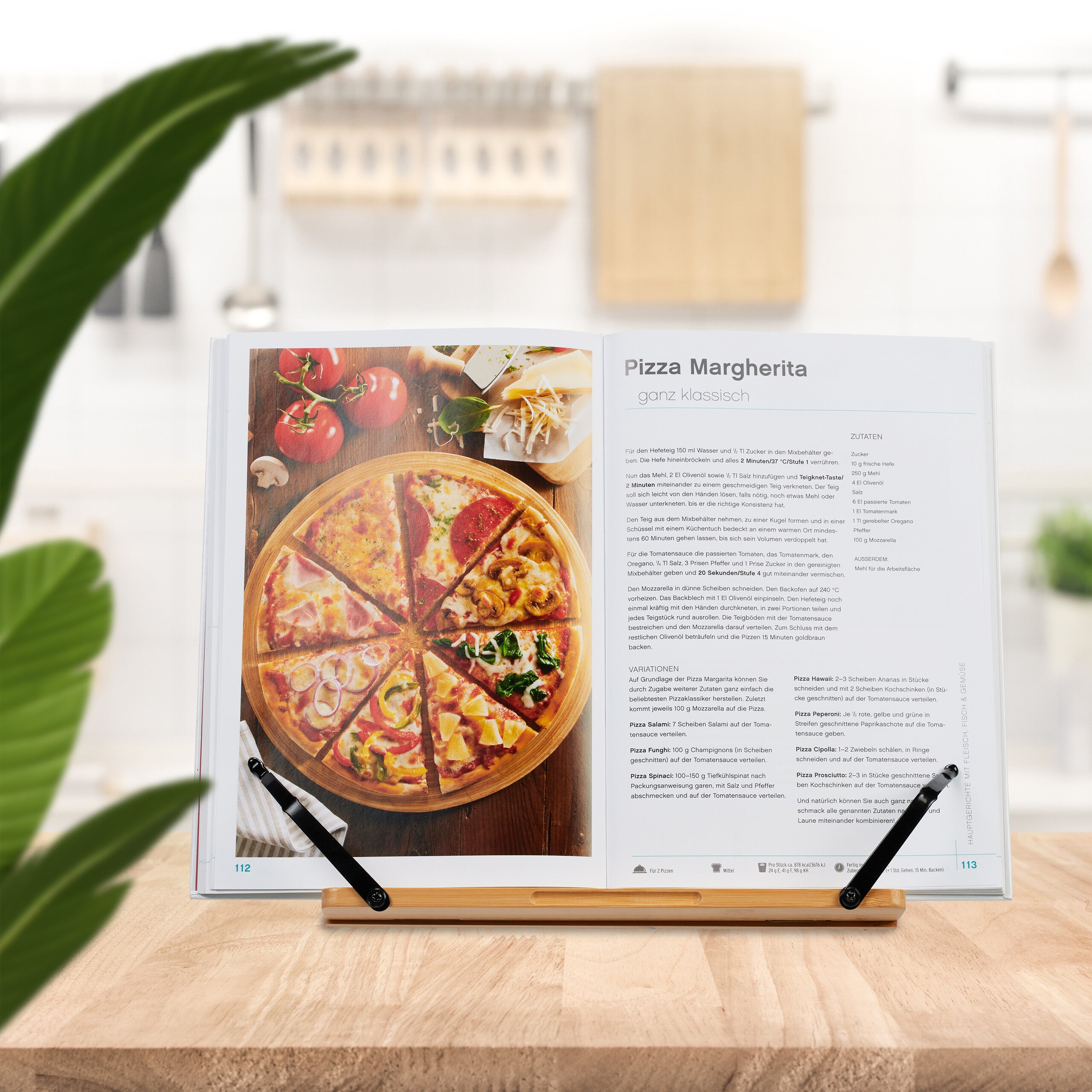 Leggio da Tavolo per Libri da Cucina, Reggilibri e Tablet Pieghevole in Bambù, H x L: 19 x 28 cm, Marrone, Relaxdays | Leroy Merlin