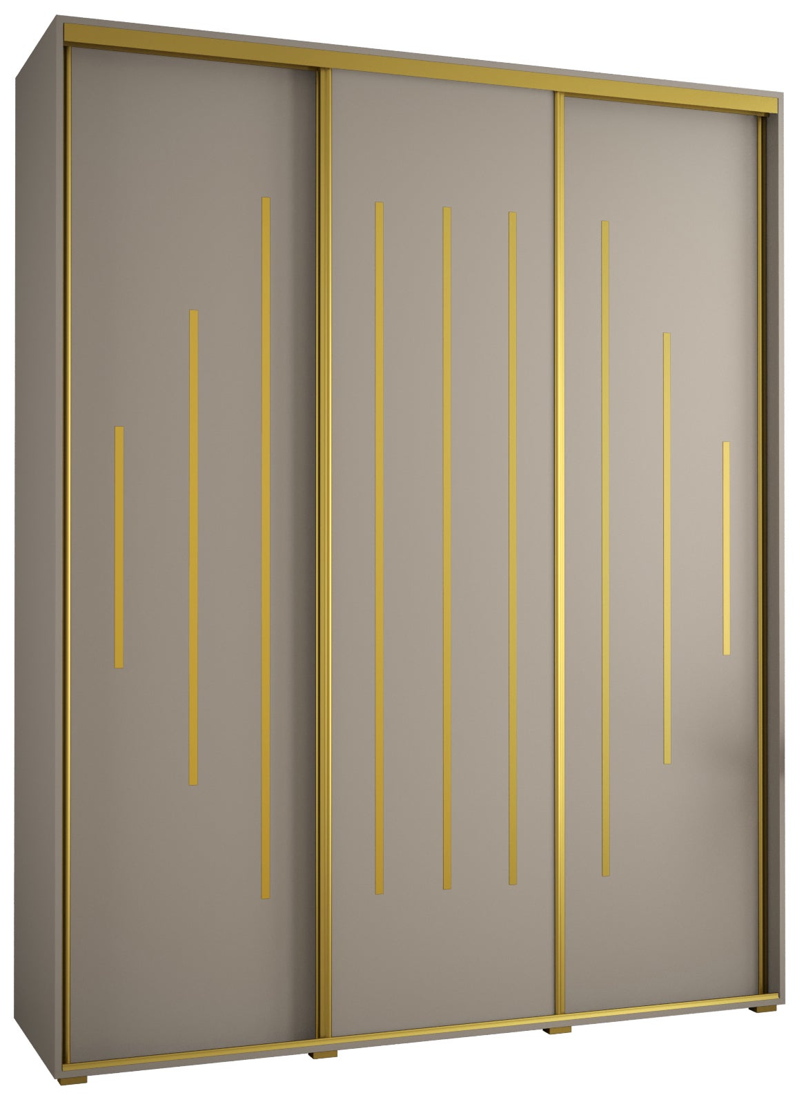 Szafa przesuwna wysoka Dakota 12 190 x 45 x 235,2 cm kaszmir + u. Złoty - Abiks Meble