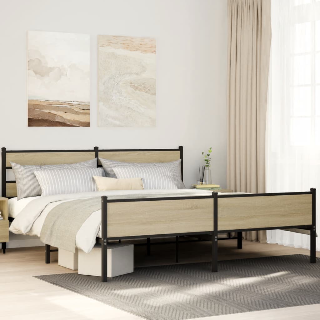Łóżko Metalowe Czarne Rama łóżka Ze Stelażem Łóżko Do Sypialni Pokoju 180x200 cm