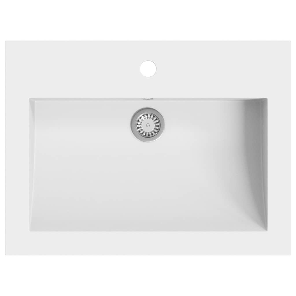 Lavatório de granito 600x450x120 mm branco vidaXL - 2