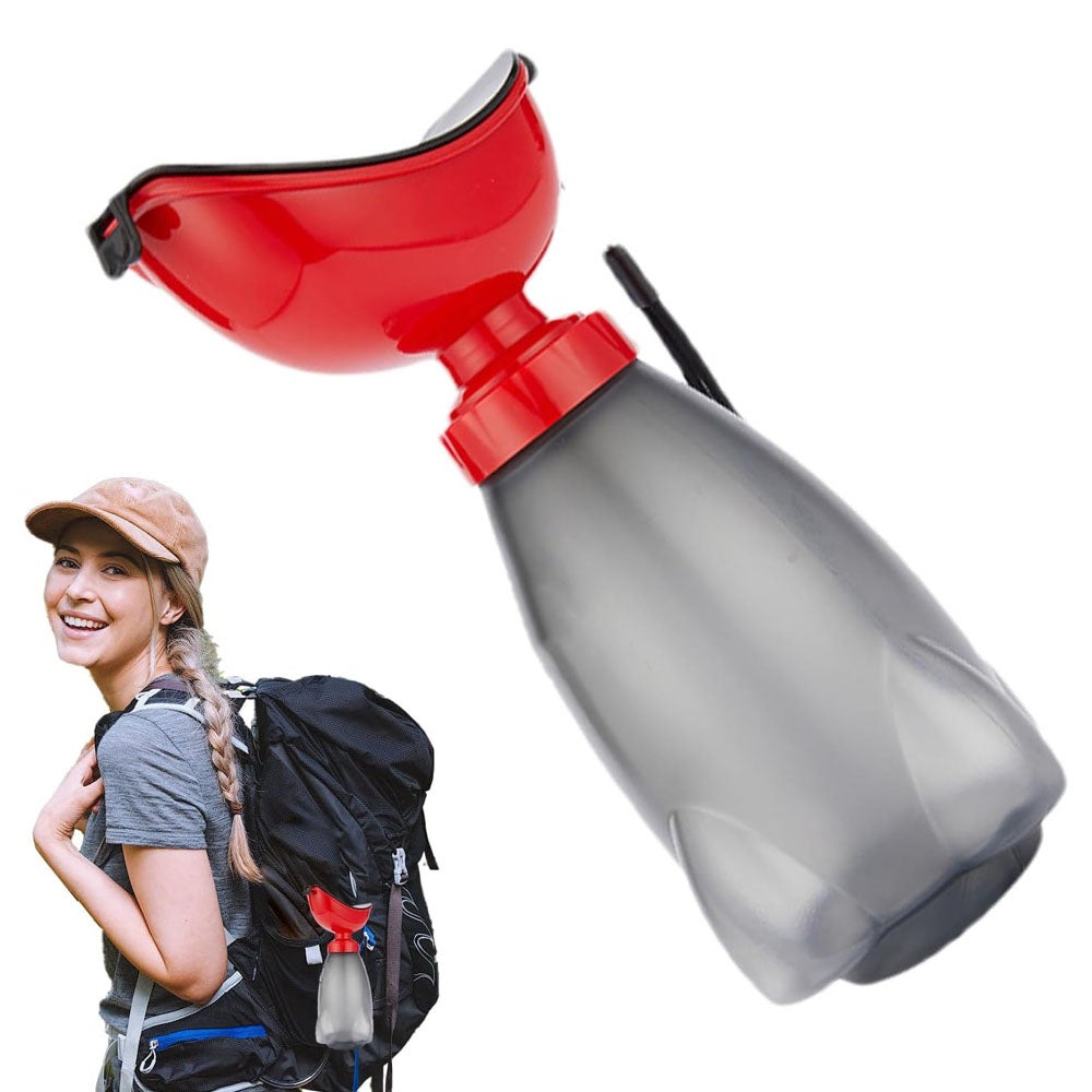Pisuar unisex - 600 ml, szczelny, z pokrywką i lejkiem - Pisuar toaletowy dla kobiet i mężczyzn - Ergonomiczna konstrukcja o dużej pojemności