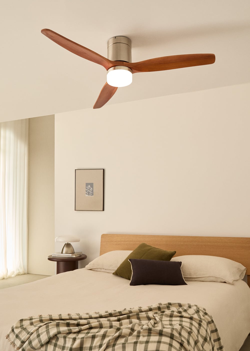 CREATE- WIND CALM M - Ventilador de teto silencioso de 40 W com pás técnicas em ABS Ø132cm - Com luz - com wifi - 3
