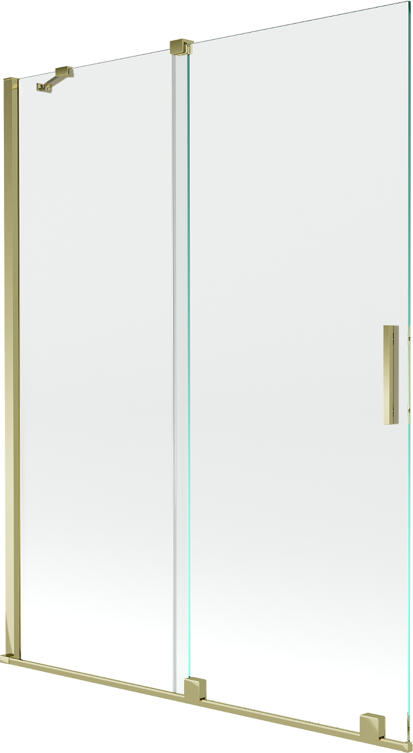 Mexen Velar parawan nawannowy 2-skrzydłowy rozsuwany 130 x 150 cm, transparent, złoty - 896-130-000-01-50