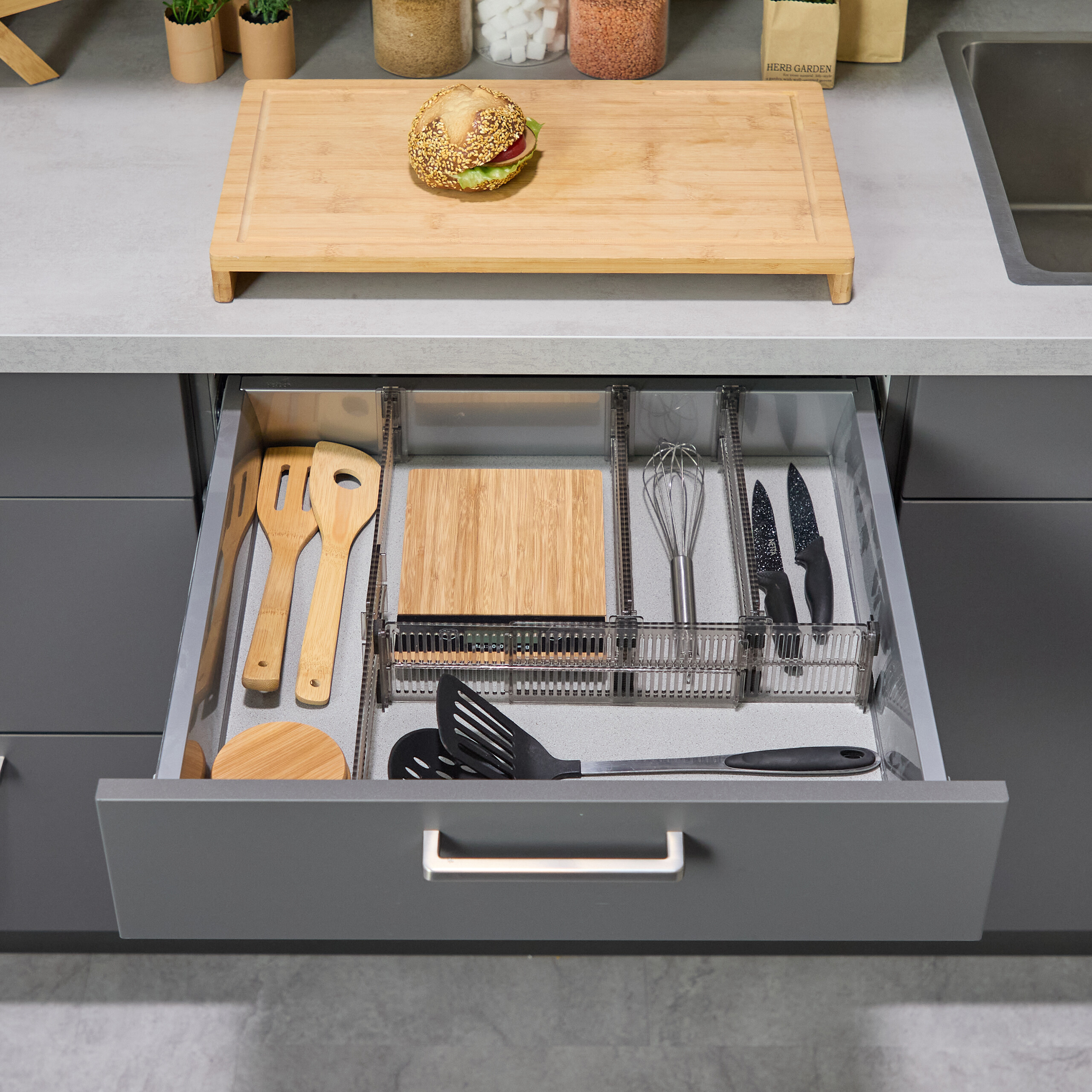 Relaxdays Separadores de Cajones de Plástico, 16 Piezas,