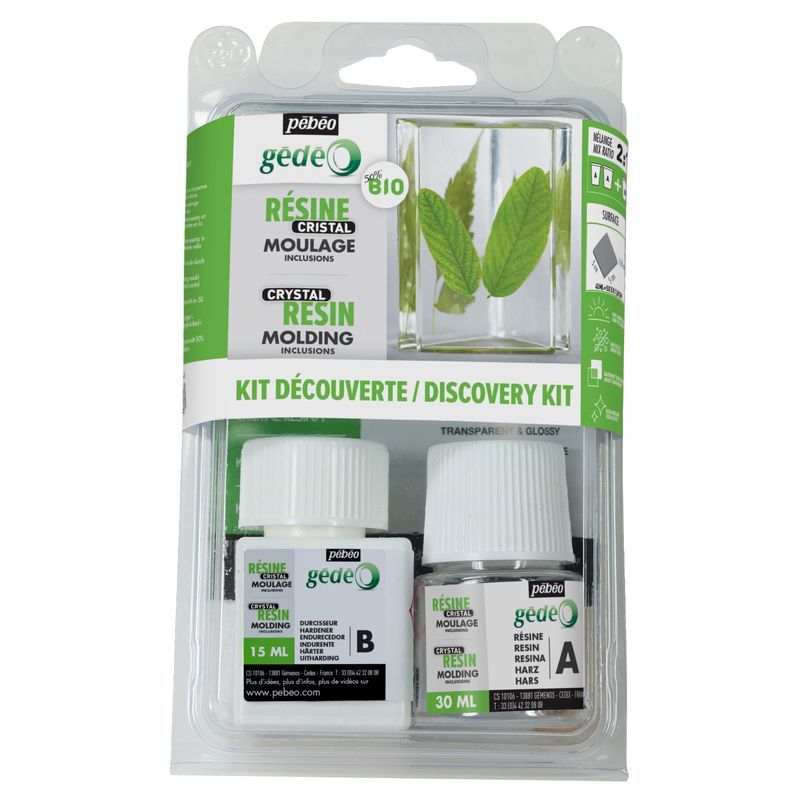 Pébéo - Gédéo Kit Résine Cristal 750 ML - Résine Époxy Transparente Effet Pâte de Verre - Pébéo Cristal - Pour Inclusion, Coulage, Moulage, Vernis - Résine Compatible Bois & Autres Matériaux Pébéo - Gédéo Kit Résine Cristal 750 ML - Résine Époxy Transparente Effet Pâte de Verre - Pébéo Cristal - Pour Inclusion, Coulage, Moulage, Vernis - Résine Compatible Bois & Autres Matériaux