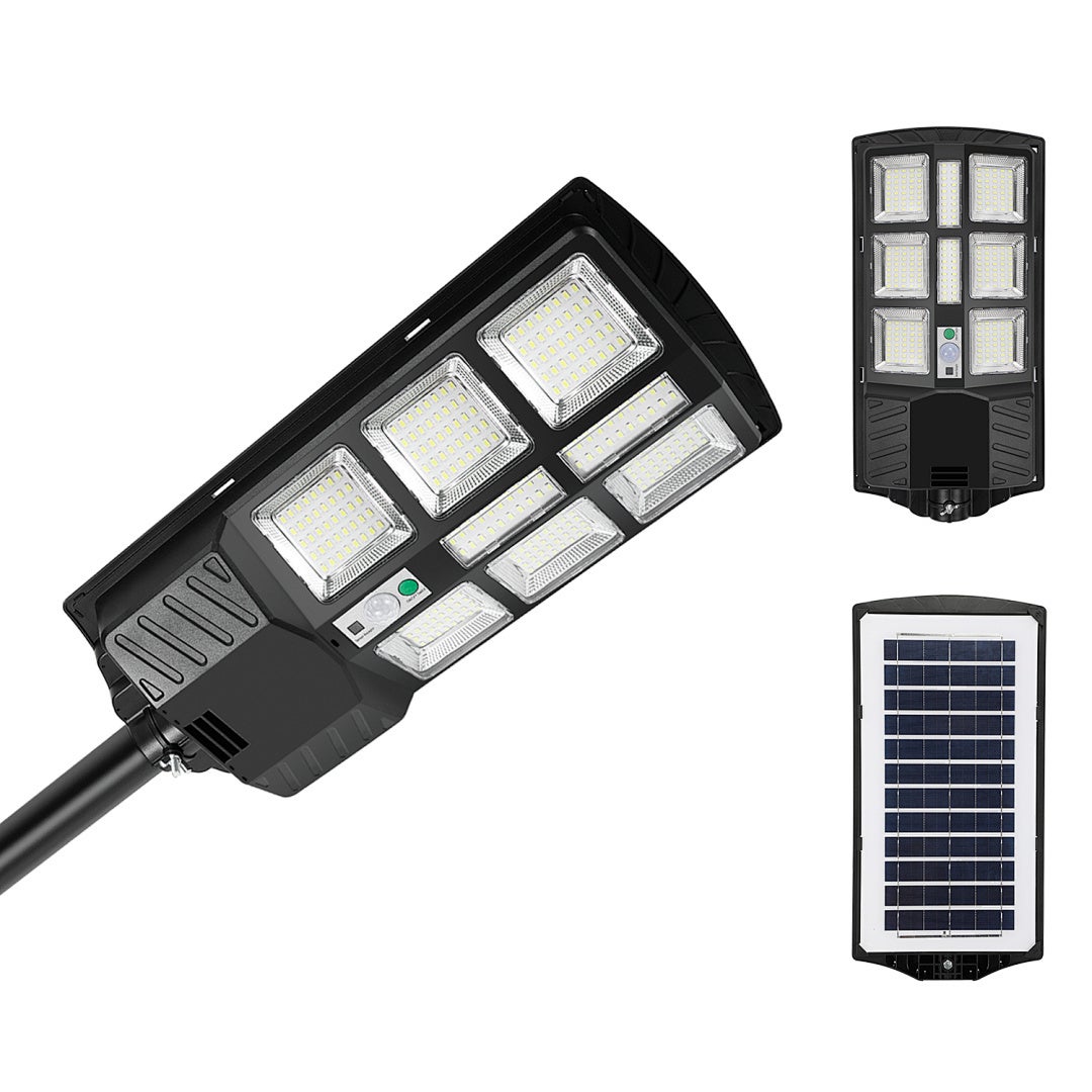 Lampa Solar­na Zewnętrzna 300W z Pilotem, Kinkiet LED IP67 6500K, Czujnik Ruchu, Oświetlenie Ogrodu Dziedzińca Ulicy