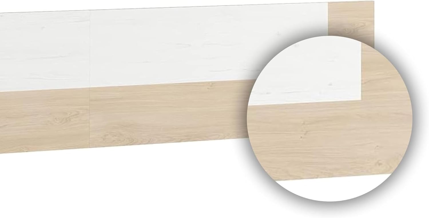 Meyvaser Cabecero Cama 150 Blanco y Cambria – Estilo Nórdico Minimalista, 160x45x1.6 cm, Cabecero de Pared para Camas 140/150/160, Fácil Montaje - 5