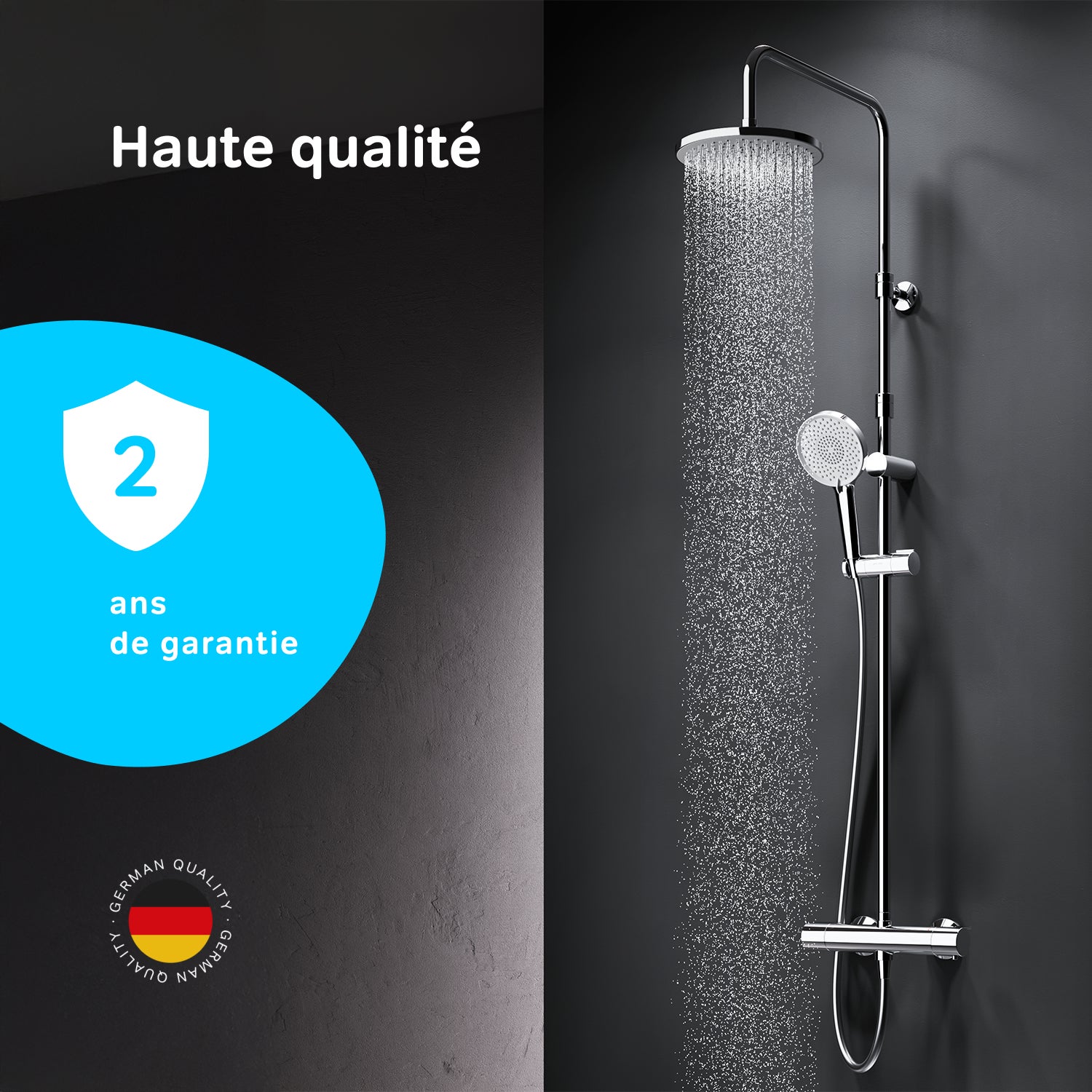 Colonne de douche et bain baignoire thermostatique Système de douche avec mitigeur thermostatique Chrome, F07XA400 X-Joy AM.PM - 3