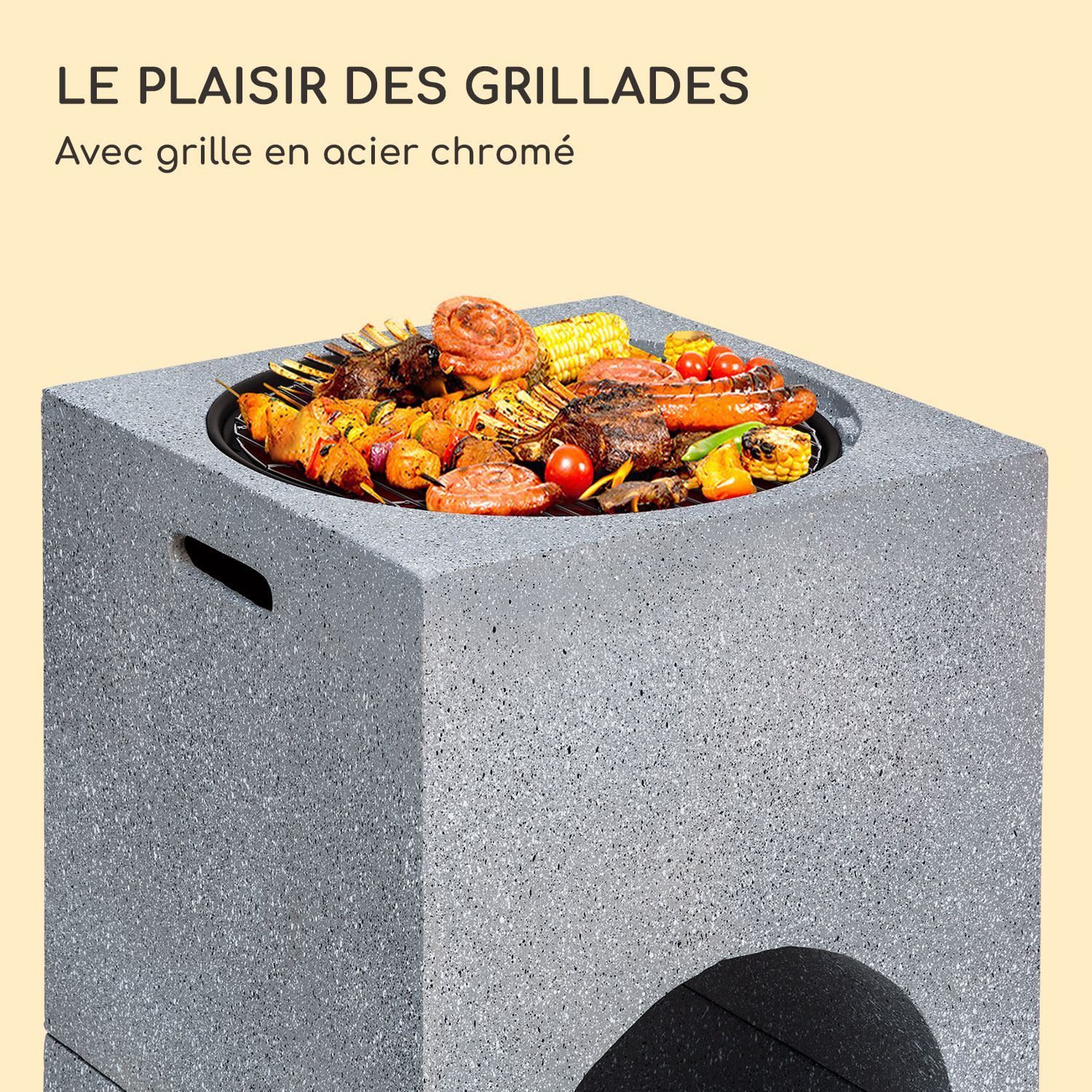 BLUMFELDT Braséro blumfeldt Monolith avec grill MGO & bac en acier et pare-étincelles Gris / argent - 3