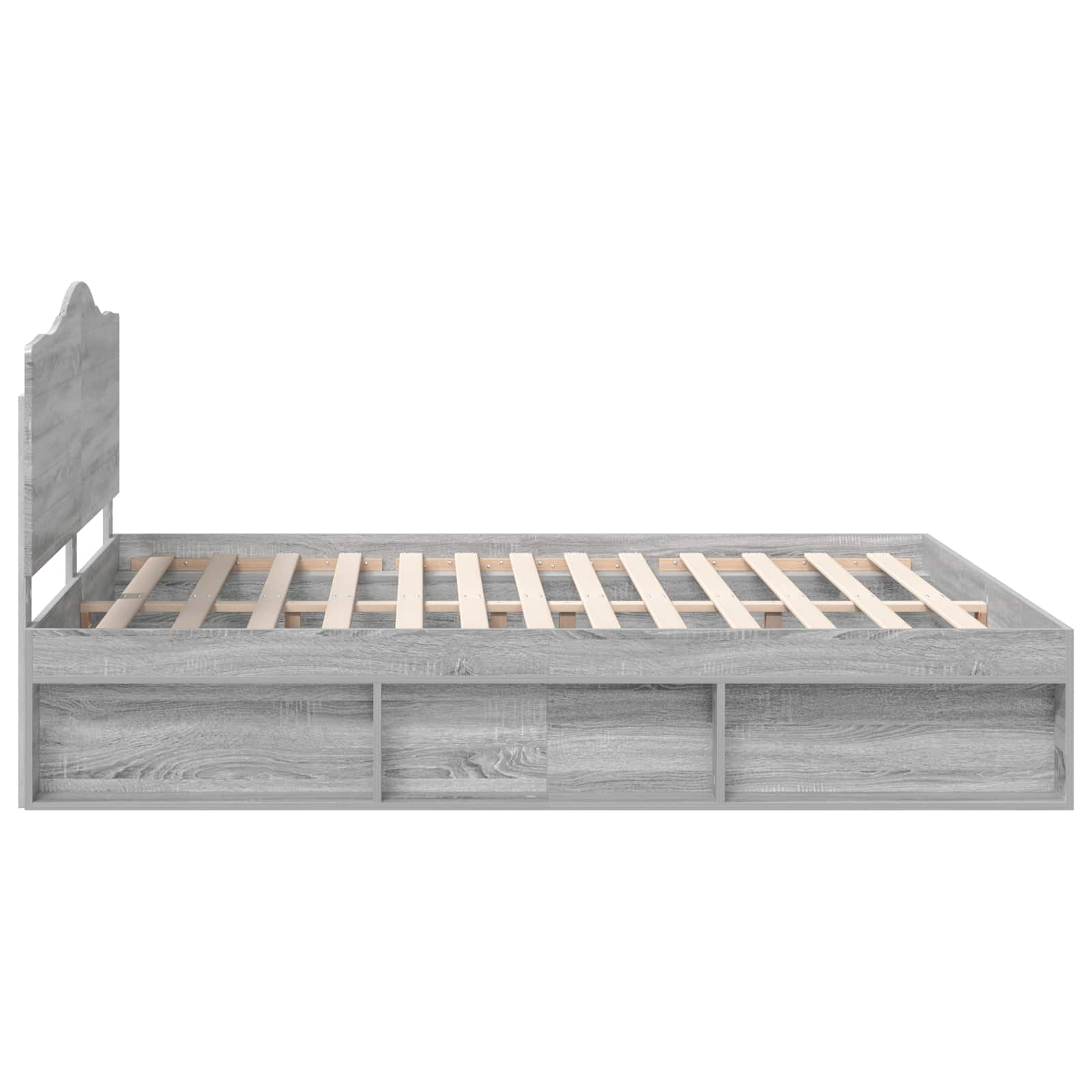 Cadre de lit gris en pin massif pour la chambre, 180 × 200 cm - 8