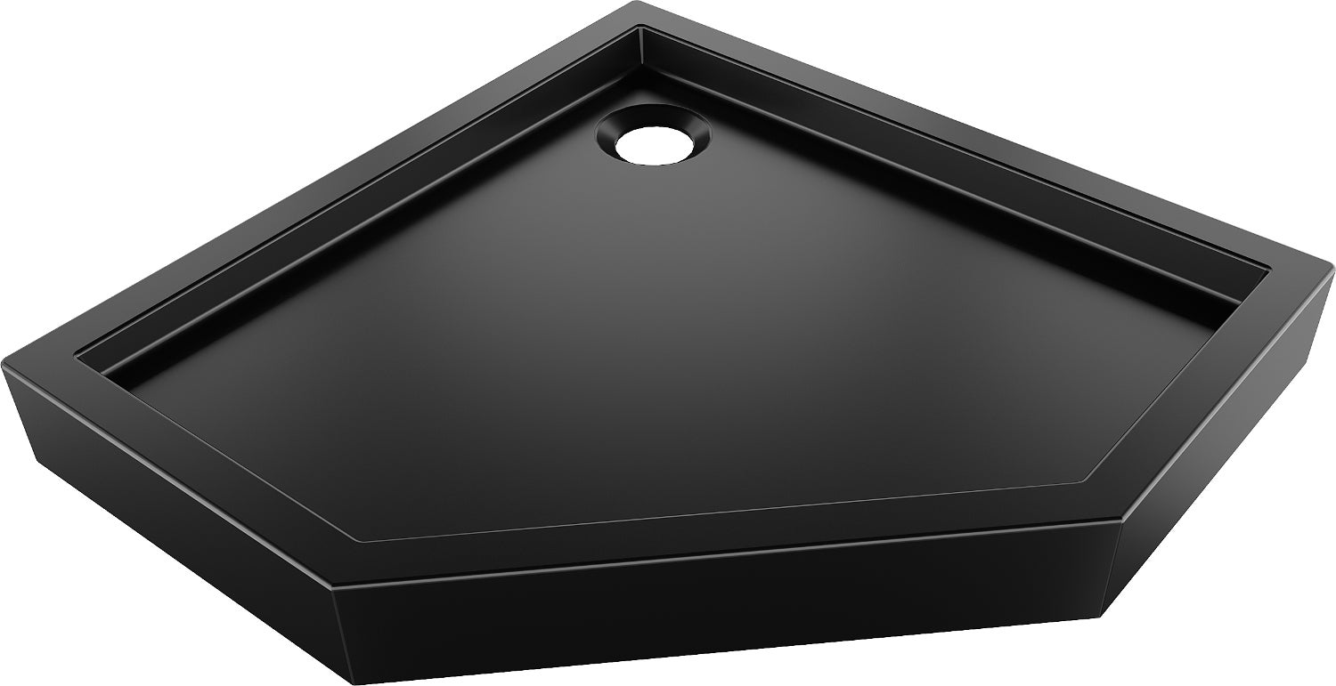 Mexen Flow+ brodzik pięciokątny 80 x 80 cm, czarny mat - 46P708080H