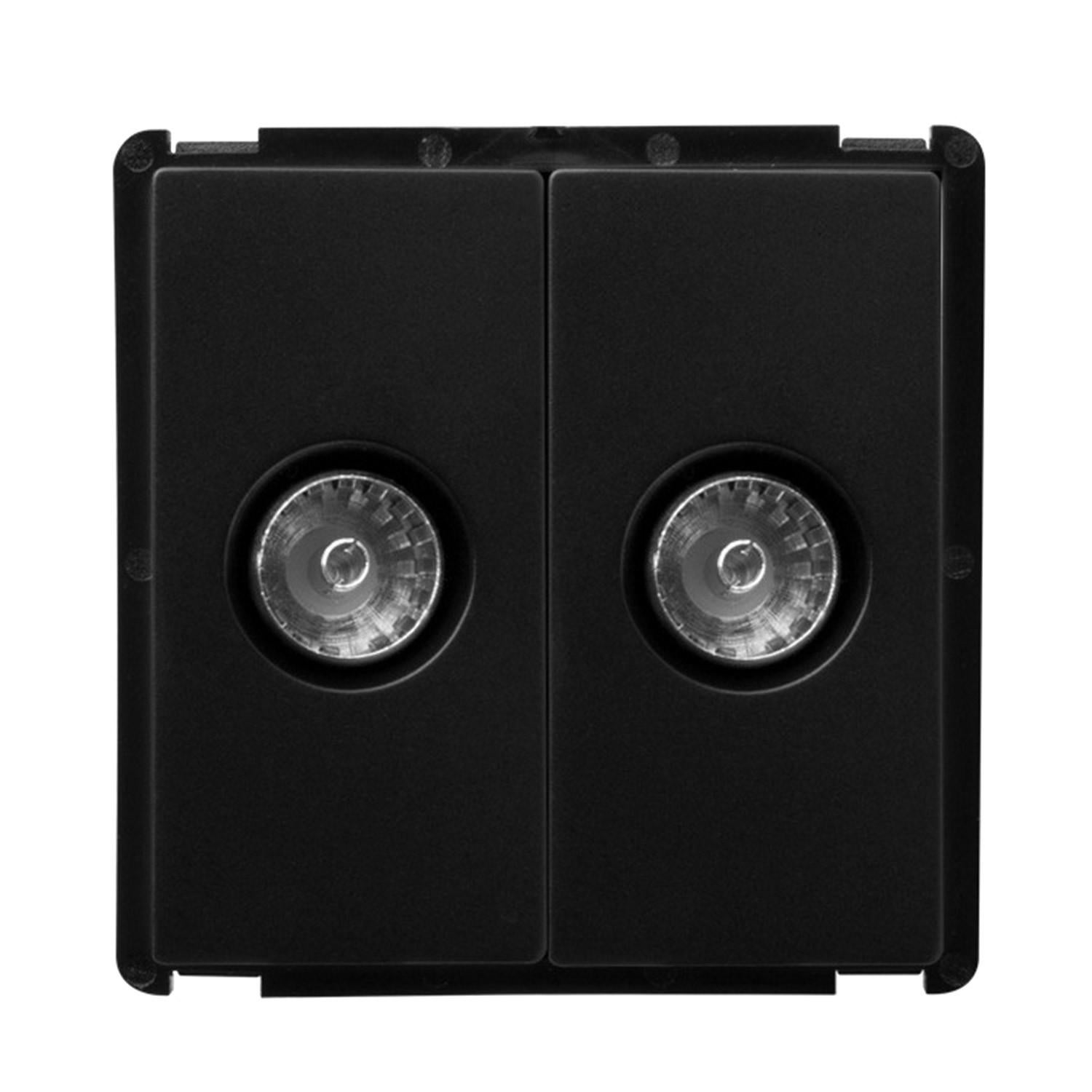 Presa Elettrica LEDKIA LIGHTING Modern TV + Telefono - Doppia Presa RJ11 E TV, Colore Nero, Cassetta Incasso In Policarbonato