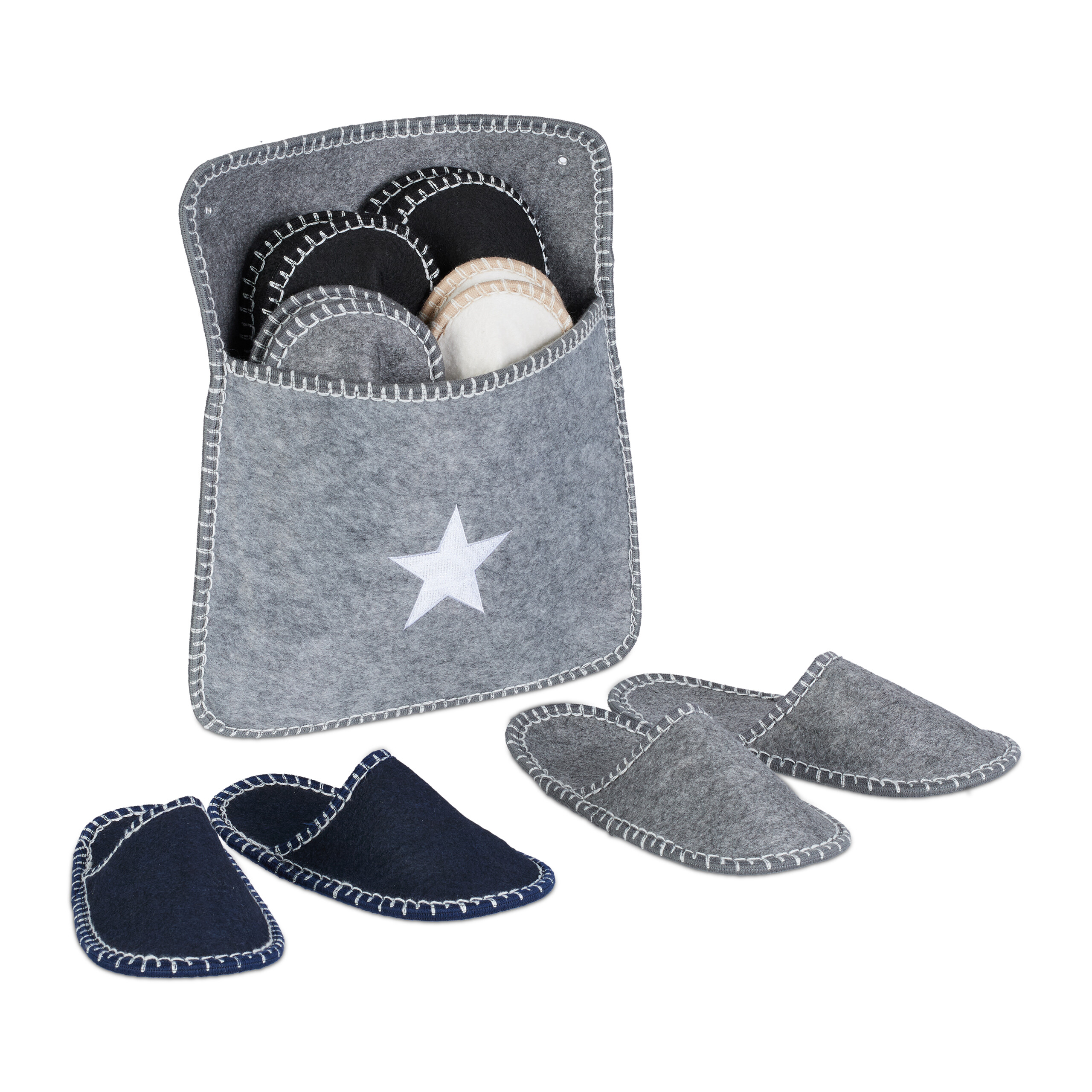 Relaxdays Pantofole per Ospiti, Set da Paia di Ciabatte Misura