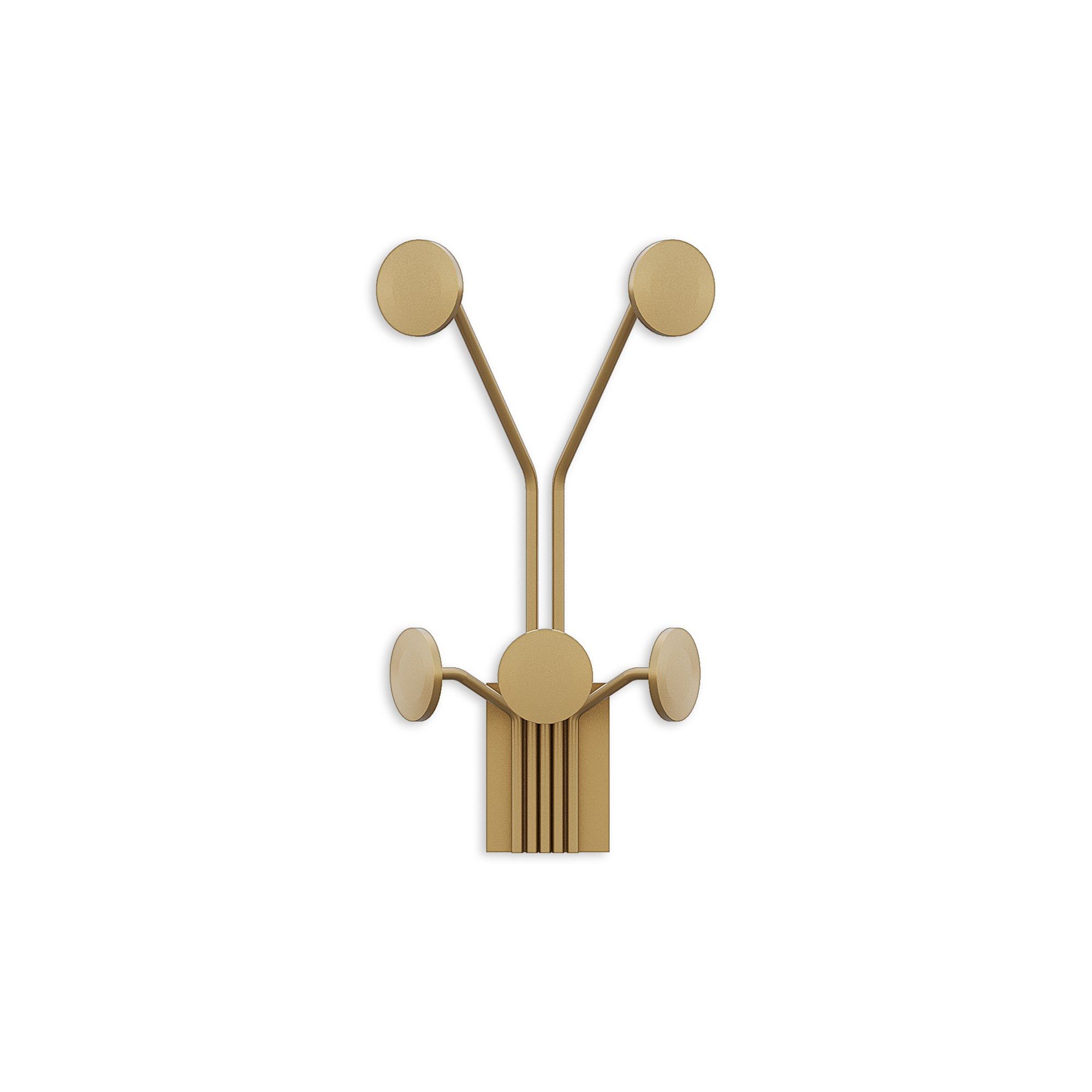 Cuier de perete GIRAFFE-A, auriu, metal, 24x40 cm