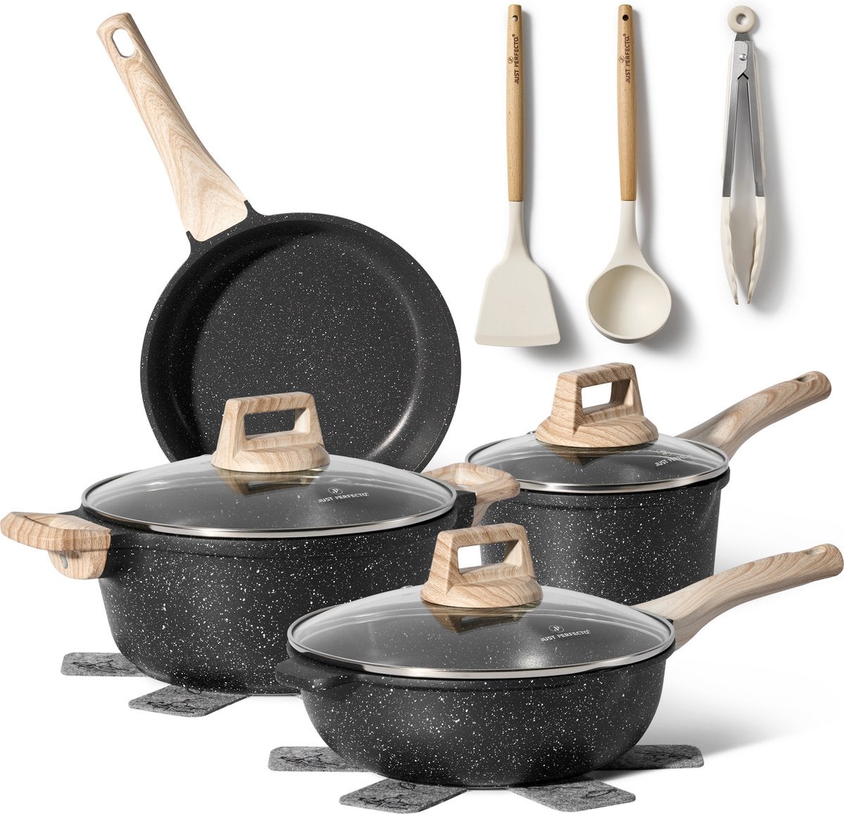 Just Perfecto Conjunto de frigideiras de indução de 12 peças