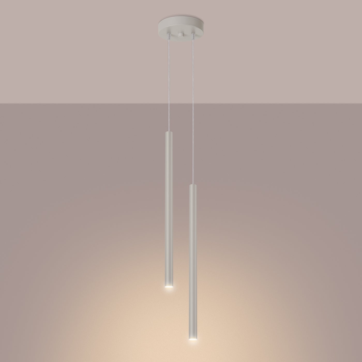 Lampa wisząca BRILL 2 beżowa LED 3000K - 15x15x114cm Sollux