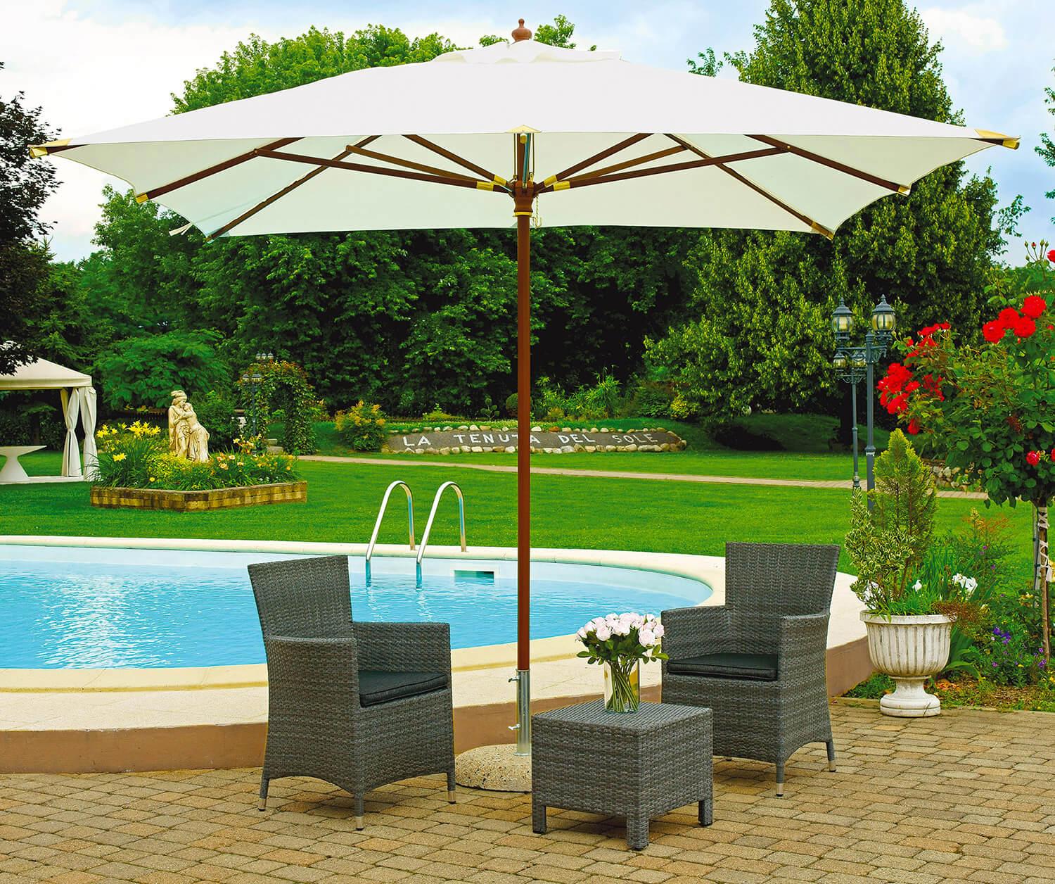 Ombrellone Da Giardino Decentrato 3x3 M 8 Stecche Pedale E Manovella In Alluminio E Poliestere Khaki 82816471