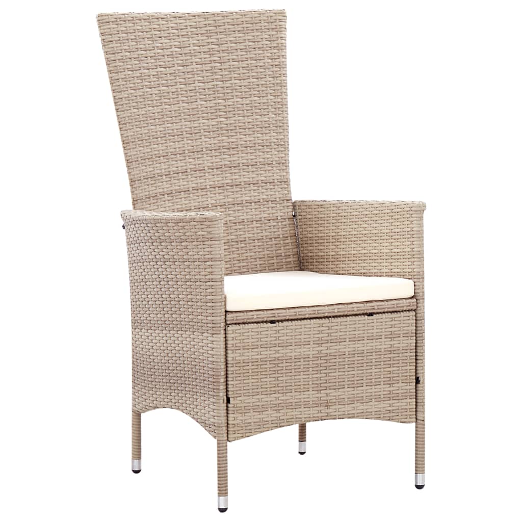 Maison Exclusive - Set da Pranzo da Giardino 7 pz con Cuscini in Polyrattan Beige - 2