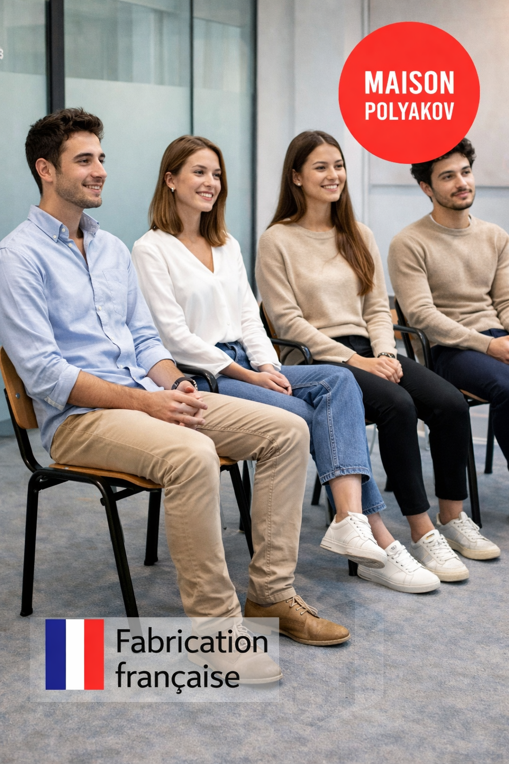Chaise visiteur en bois clair et métal noir – Fabrication française – Pour Salle d’attente et réunion – Villeneuve - 4