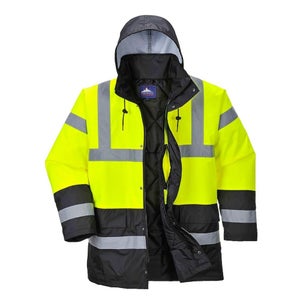 Parka Bicolore Portwest Traffic Jaune/Gris - Imperméable, Chauffant Et Haute Visibilité, Taille XXXL