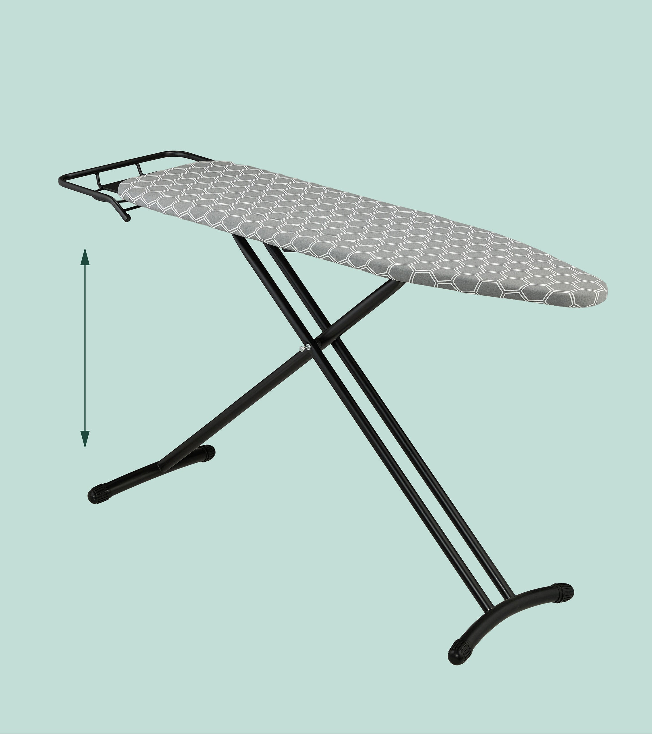 Table à repasser, planche réglable en hauteur, pliable, plateau de repassage 110 x 33 cm, grise, Relaxdays - 6