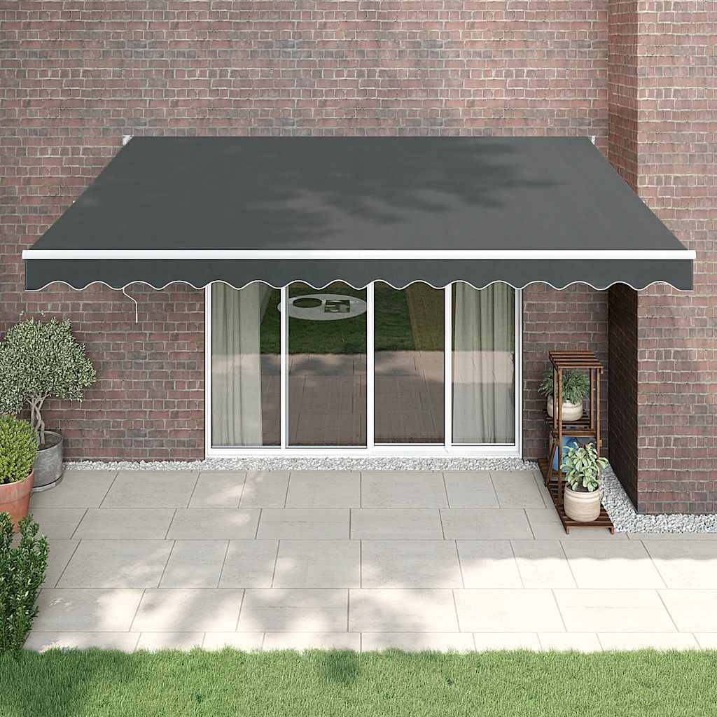 Toldo retráctil automático, color antracita, 4,5 x 3 m