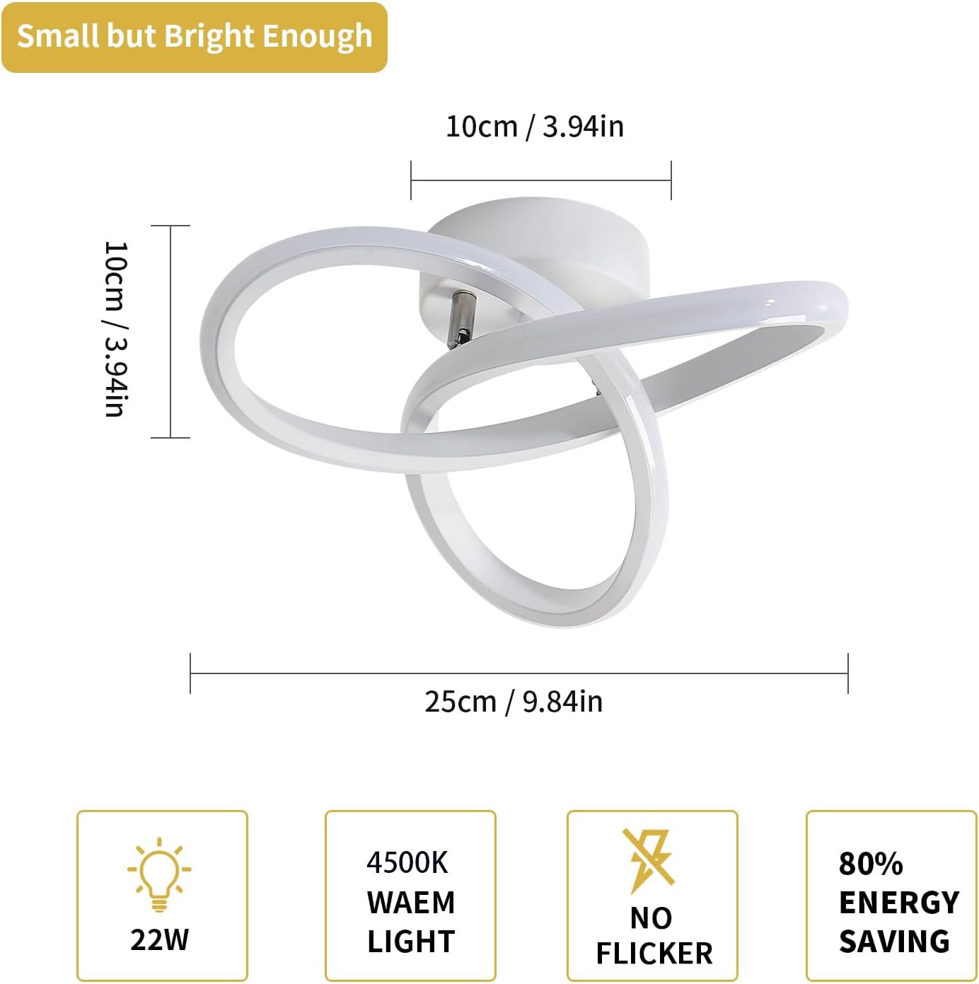 Lampada Soffitto LED Comely A Forma Di Fiore - 22W 2500lm, Bianco Freddo 6500K | Per Interni Moderni - Foto 12