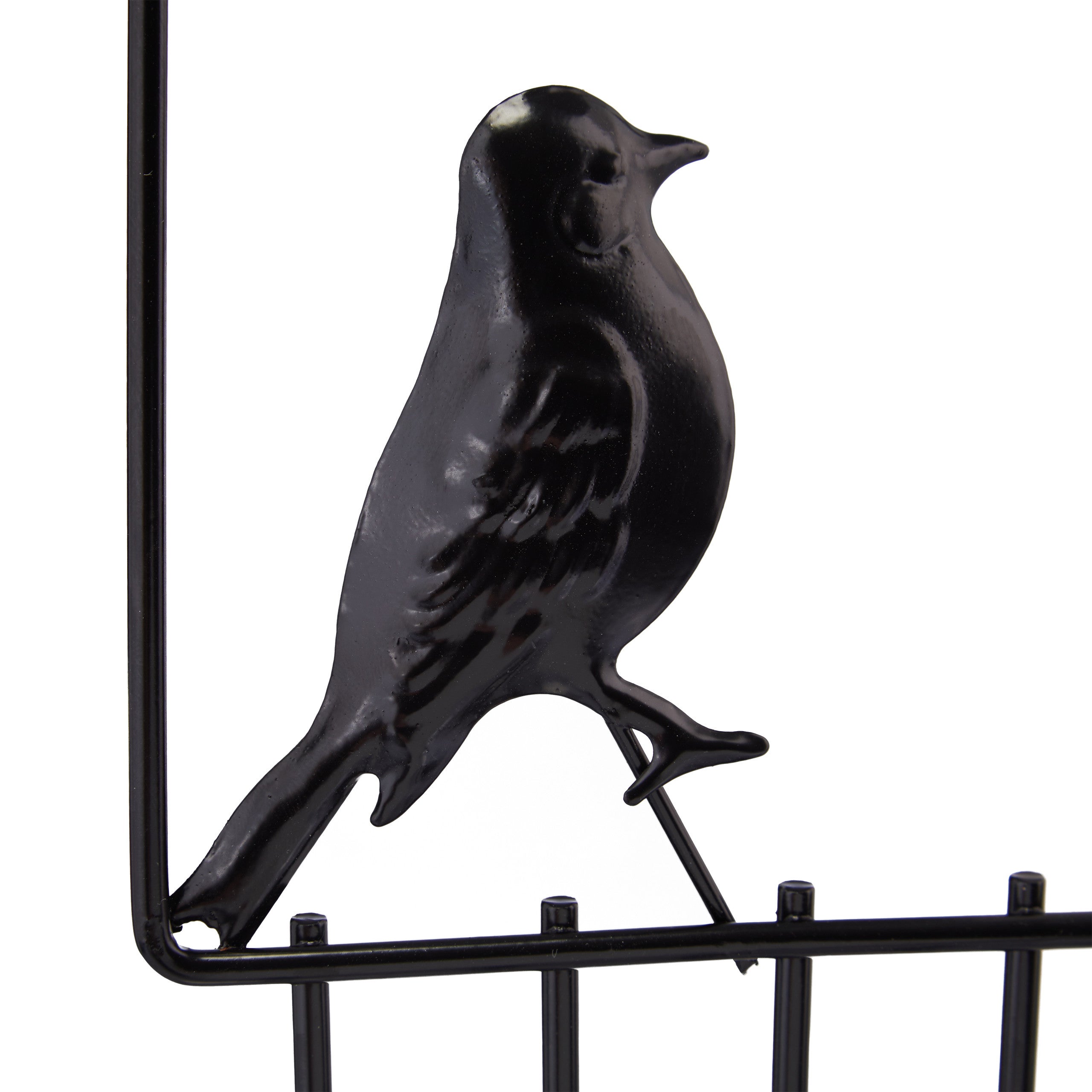 Porte-bijoux mural, pour colliers, boucles d’oreilles, format haut, présentoir, 44,5 x 25,5 x 4,5 cm, noir, Relaxdays - 6
