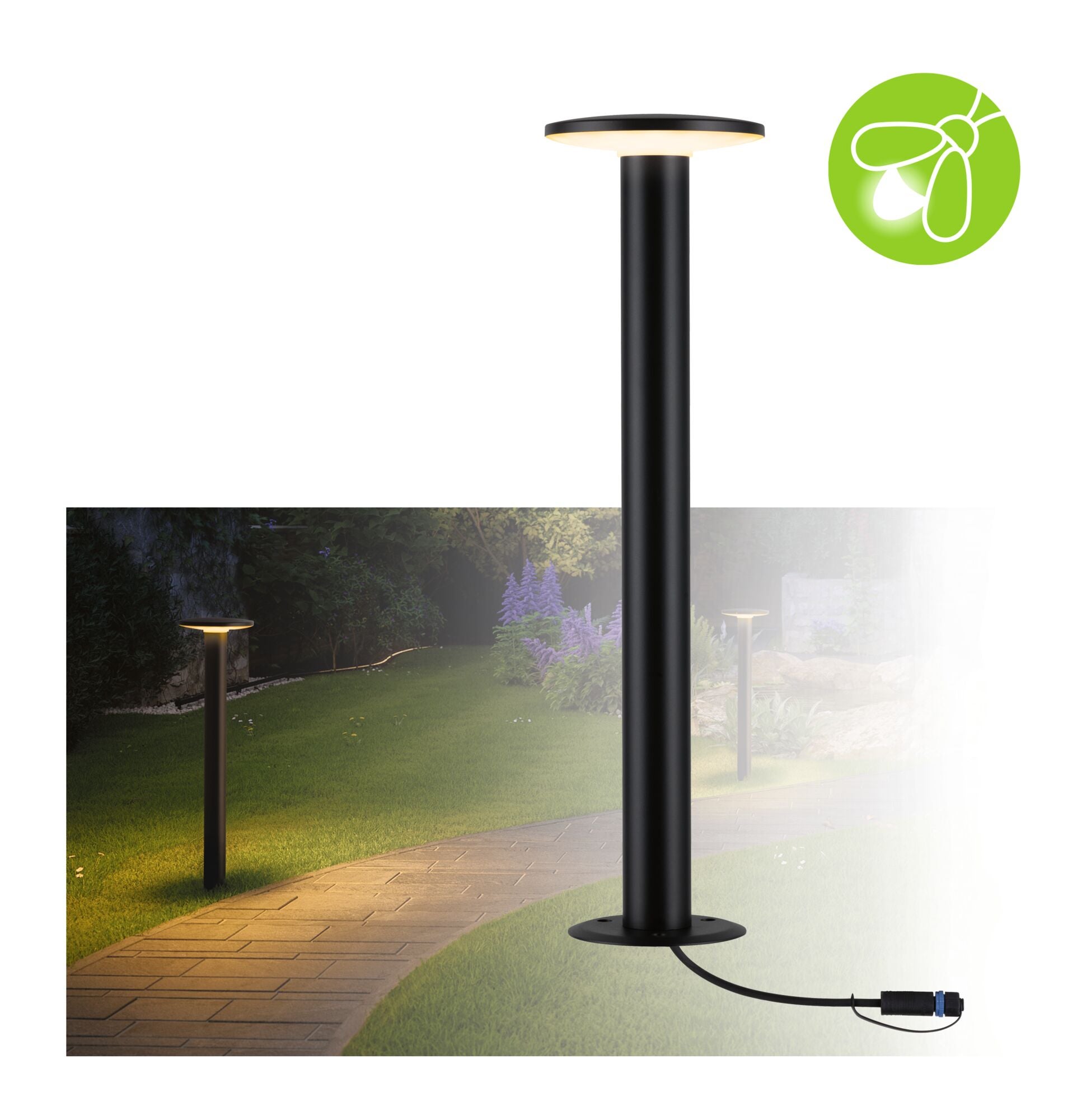 Plug & Shine Borne lumineuse LED Plate Luminaire individuel favorable aux insectes IP44 2200K 7W Anthracite - 2
