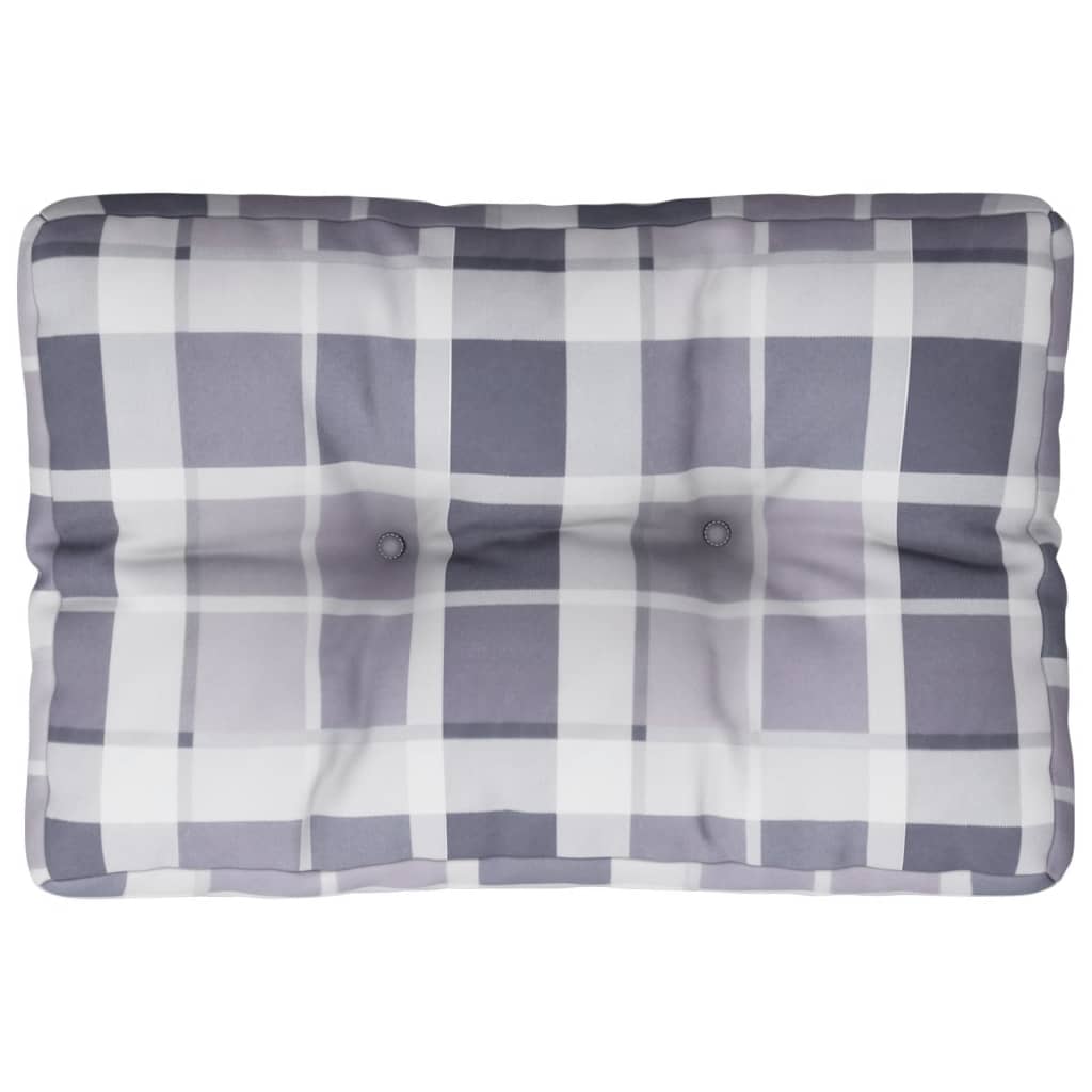 Cojín para palé - 100% poliéster - Estampado de cuadros gris ...