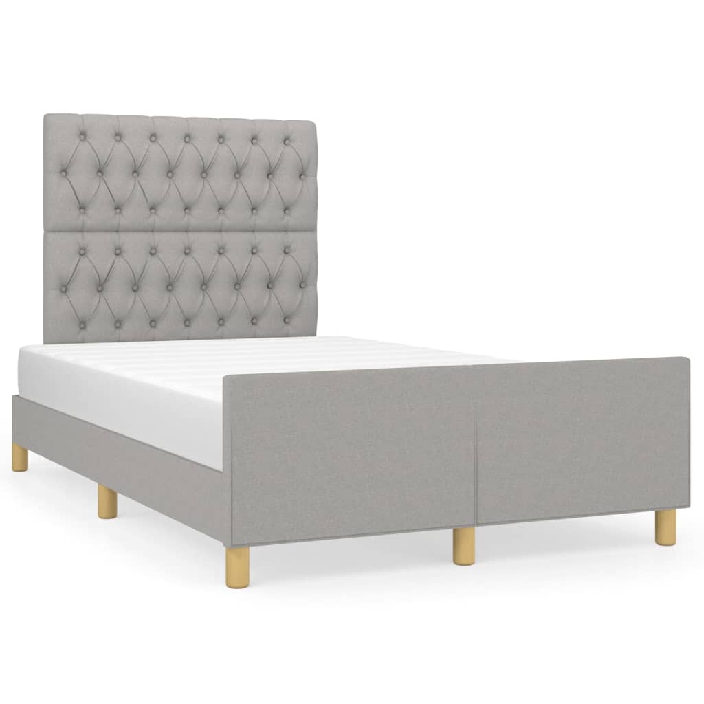 Cadre de lit sans matelas, en tissu, gris clair, pour la chambre, 120 × 200 cm - 2