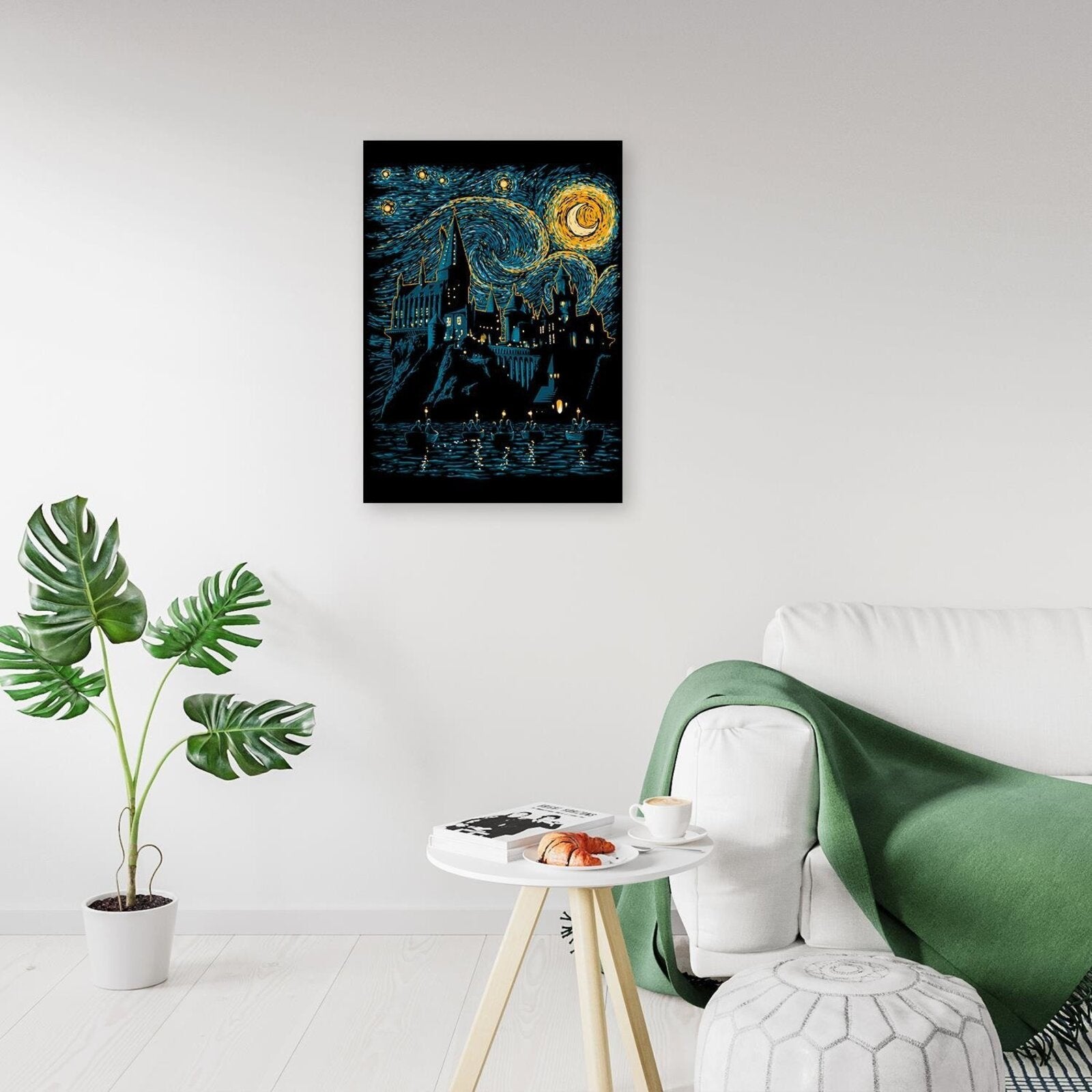 Tableau Harry Potter Poudlard dans le style de Van Gogh - 60 x 90 cm - 3