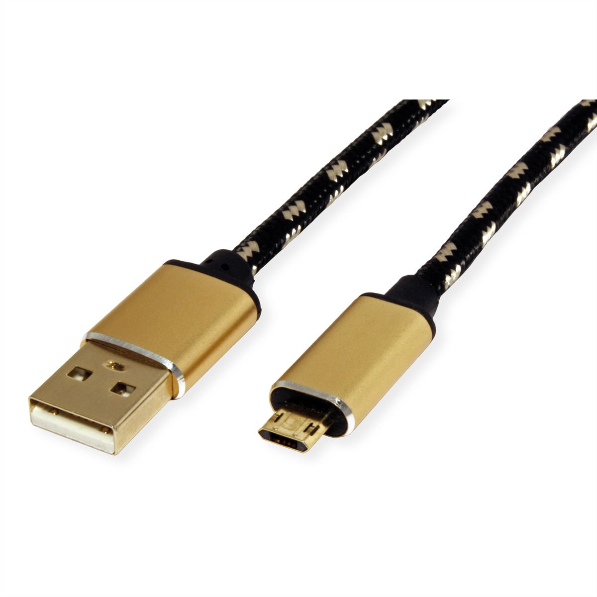 ROLINE GOLD Cavo USB 2.0 Tipo A – Micro B Reversibile 0,8 M – Nylon Intrecciato E Contatti Placcati Oro - 3