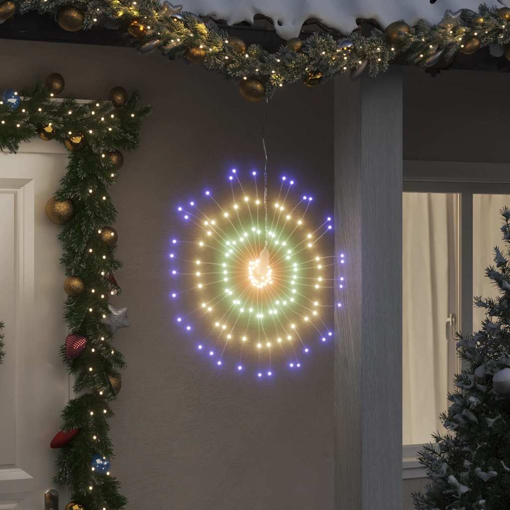 Ozdoby świąteczne ze 140 lampkami LED, 4 szt., kolorowe, 17 cm vidaXL