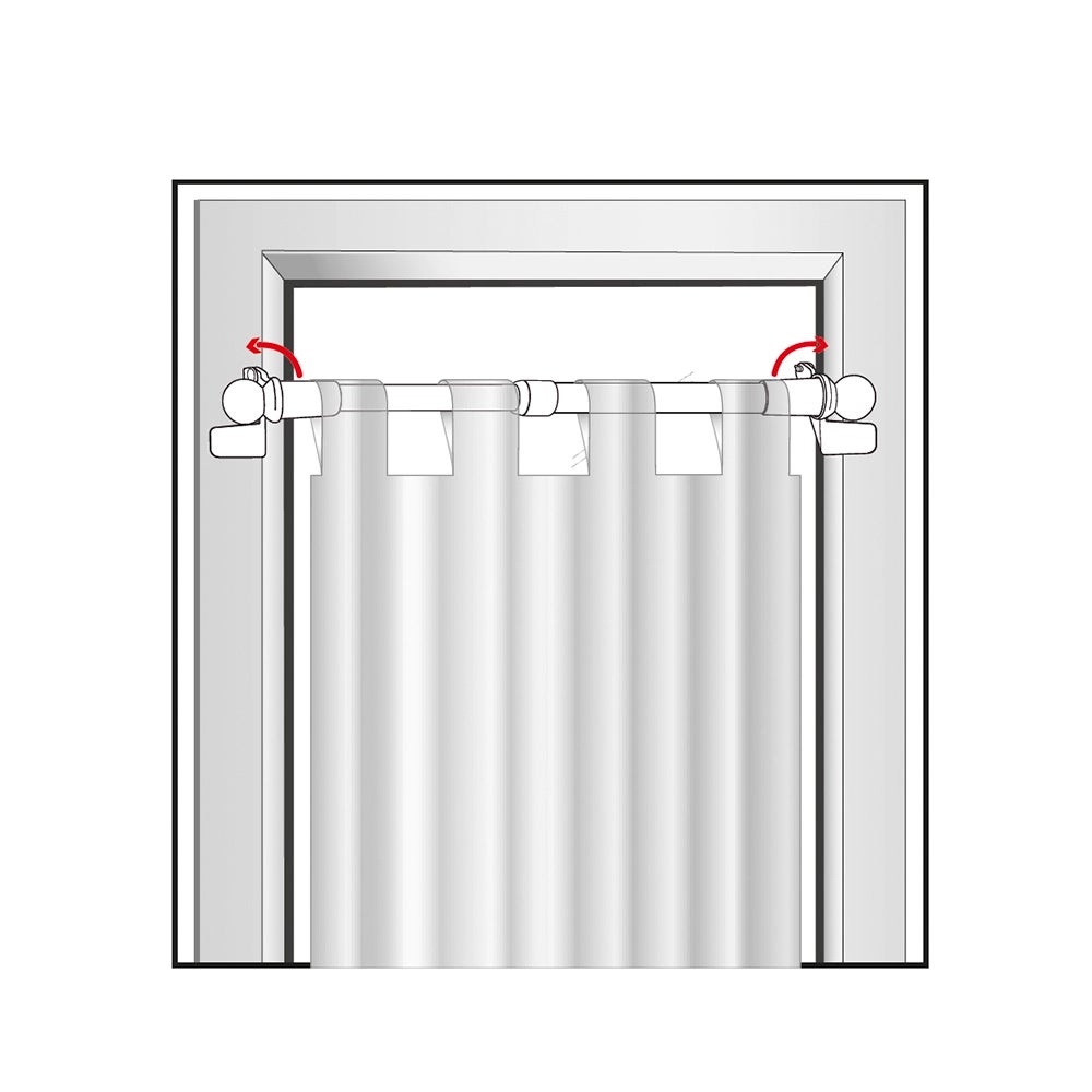 Kit tringle à rideaux Sans-Perçage Extensible 40-60cm Blanc - Boulet - 7