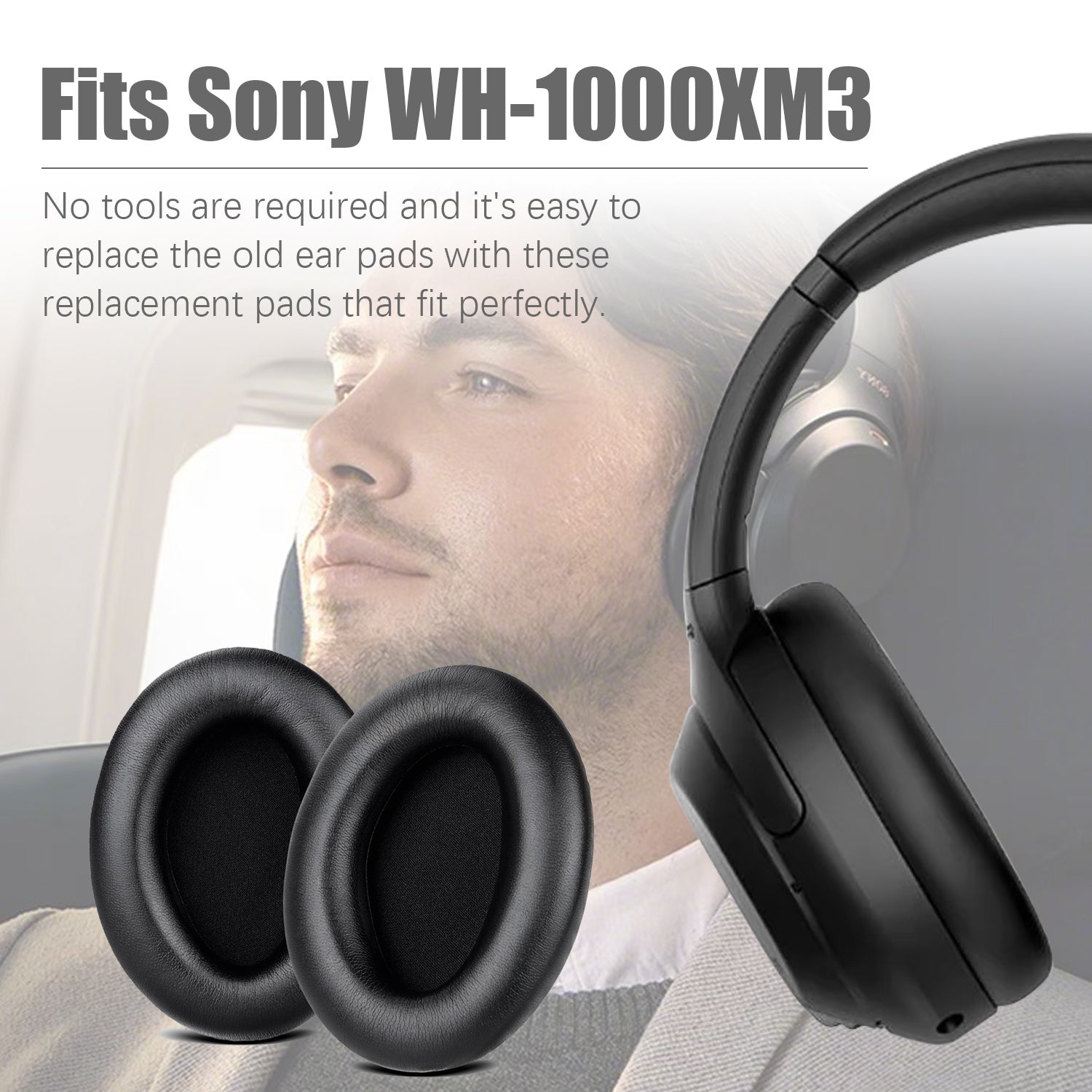 Coussinets pour casque Sony WH-1000XM3 Black - 7