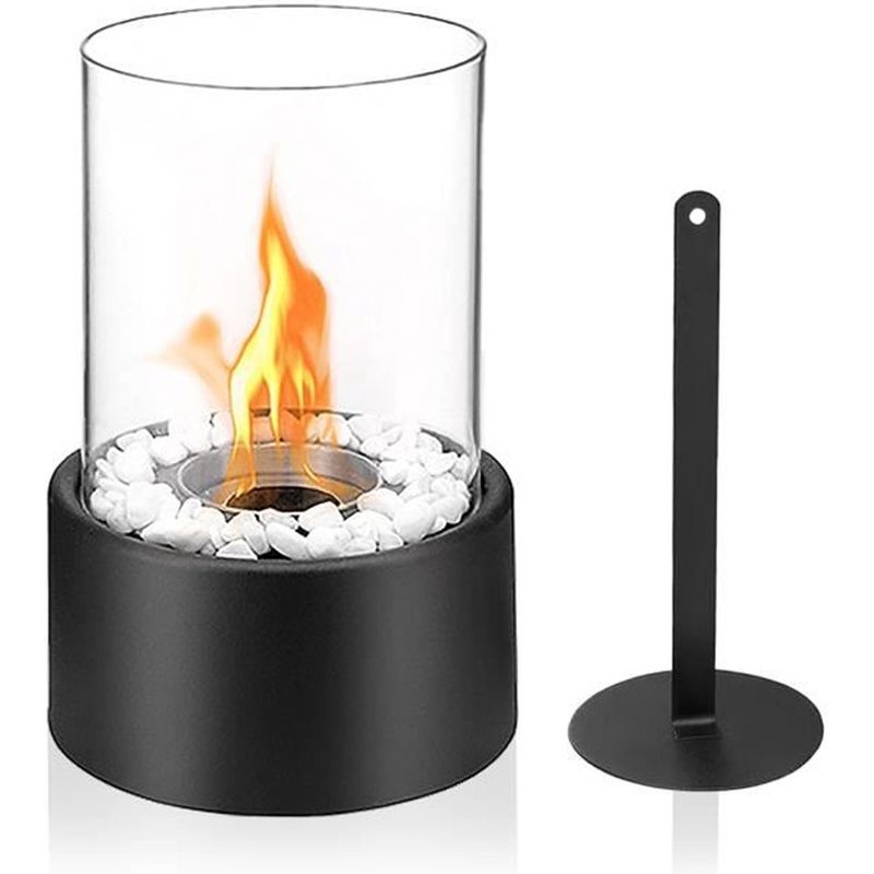 Lareira de mesa portátil a bioetanol - 16 cm x 27 cm (altura) - Preta - 7
