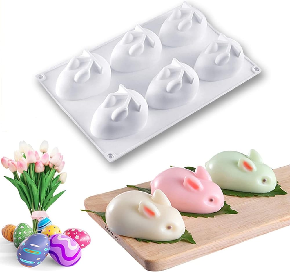 4 stampi in silicone a forma di coniglietto pasquale in silicone per 4 stampi in silicone a forma di coniglietto pasquale in silicone per