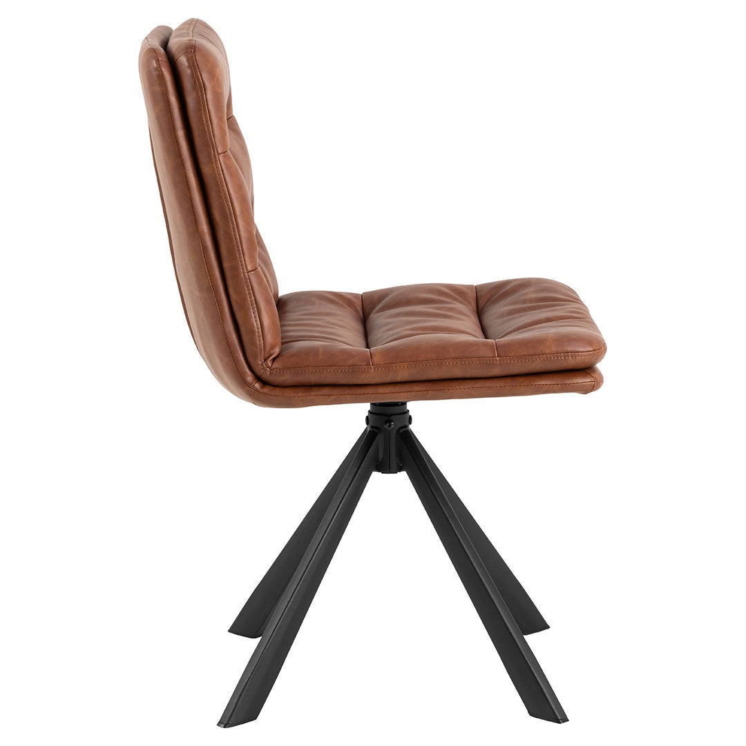 Dean krzesło stołowe PU skóra brązowa.
