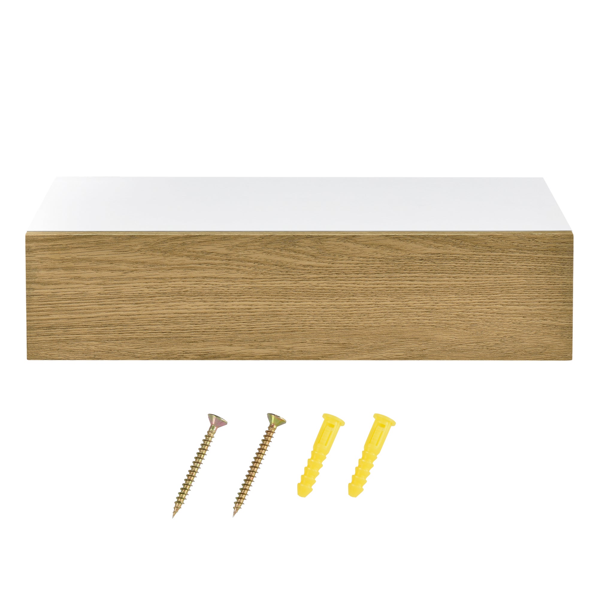 [en.casa] Set de 2 Étagères Murales avec Comptoir Panneau de Particules Blanc Bois 2 x 50x24x12cm - 4