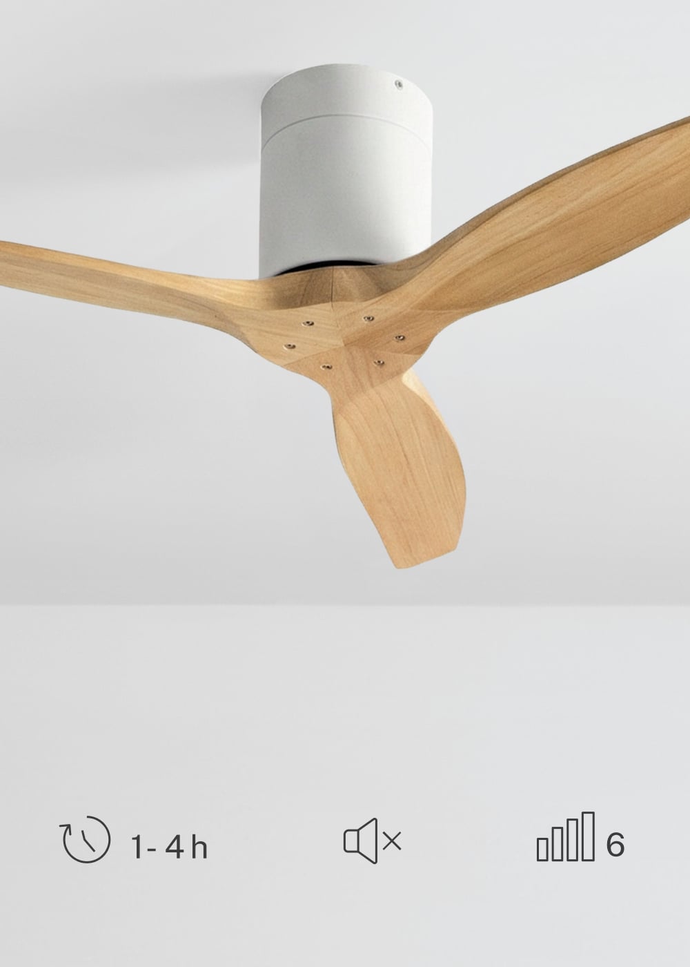 CREATE - WIND CALM S - Ventilateur de plafond silencieux 40W avec pales techniques en ABS Ø112 sans eclaraige sans wifi - 5