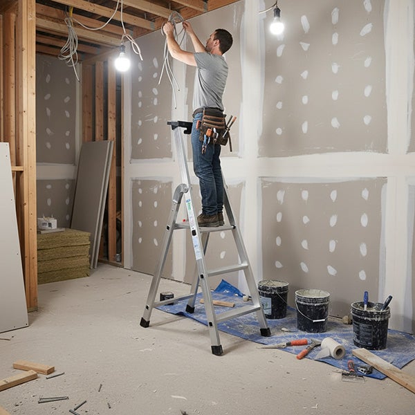 Echelle Domestique Marches Carrées Aluminium 4 Facal - 4